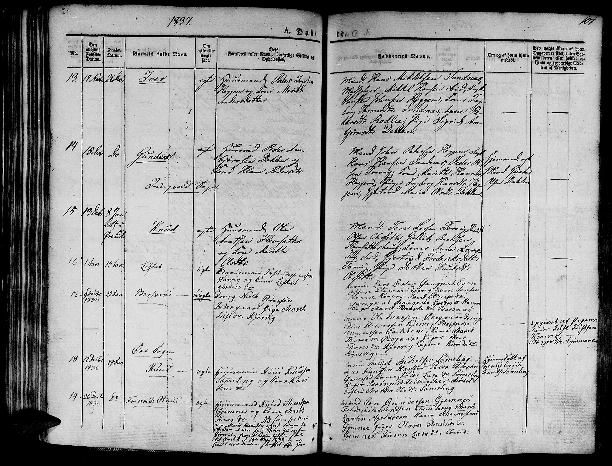 Ministerialprotokoller, klokkerbøker og fødselsregistre - Møre og Romsdal, AV/SAT-A-1454/586/L0983: Parish register (official) no. 586A09, 1829-1843, p. 101