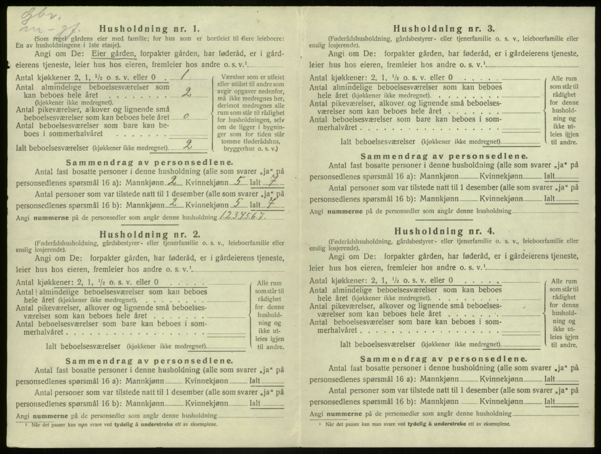 SAB, 1920 census for Kinn, 1920, p. 1141