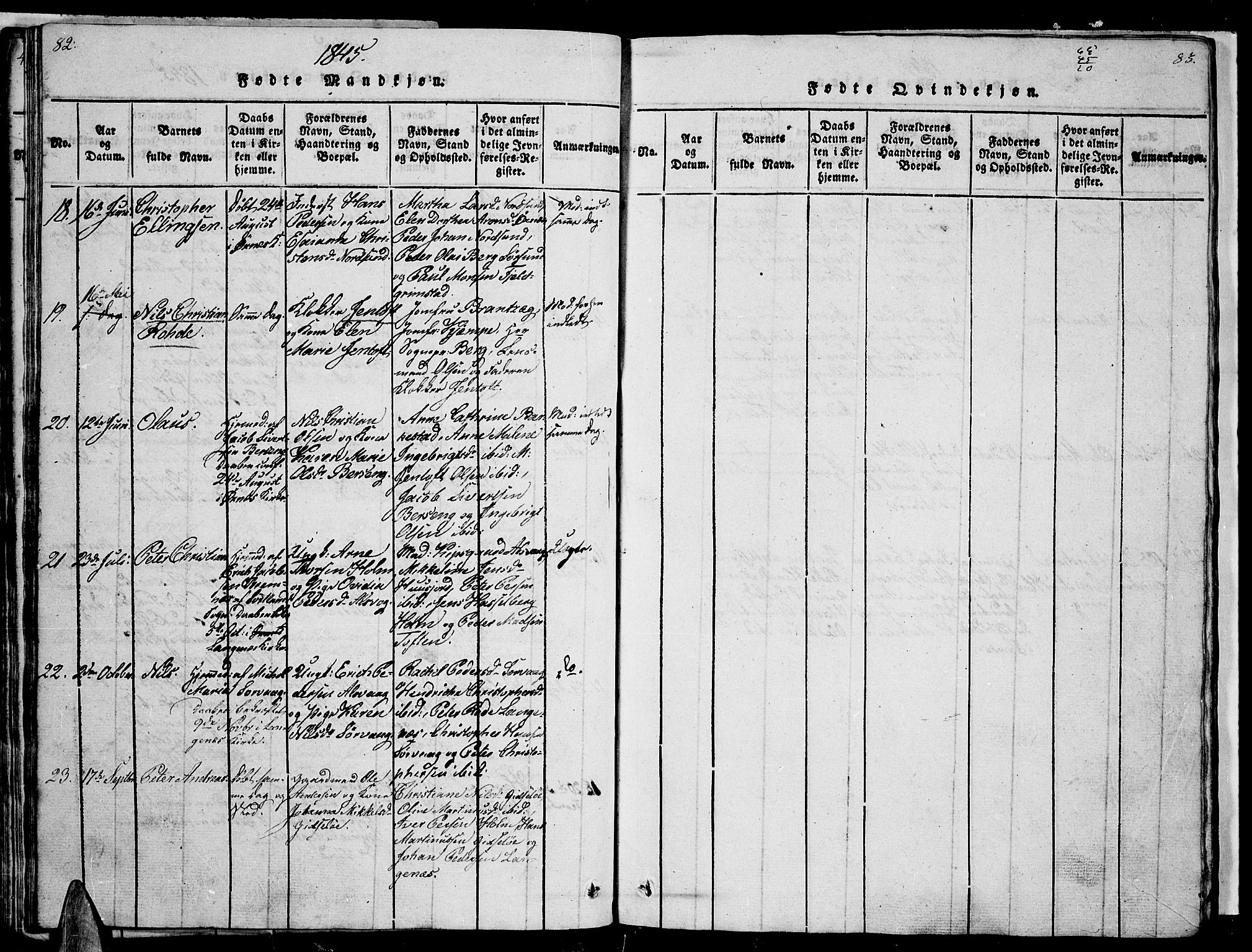 Ministerialprotokoller, klokkerbøker og fødselsregistre - Nordland, AV/SAT-A-1459/893/L1346: Parish register (copy) no. 893C01, 1820-1858, p. 82-83