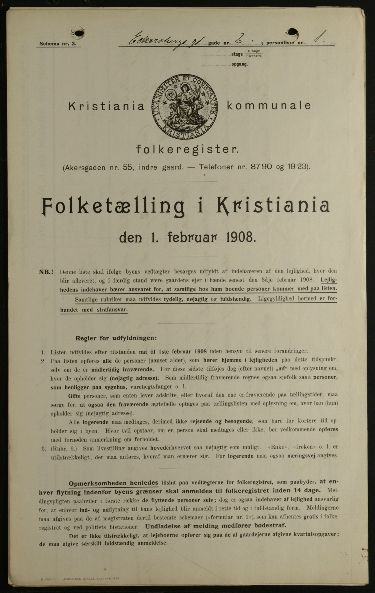 OBA, Municipal Census 1908 for Kristiania, 1908, p. 16807