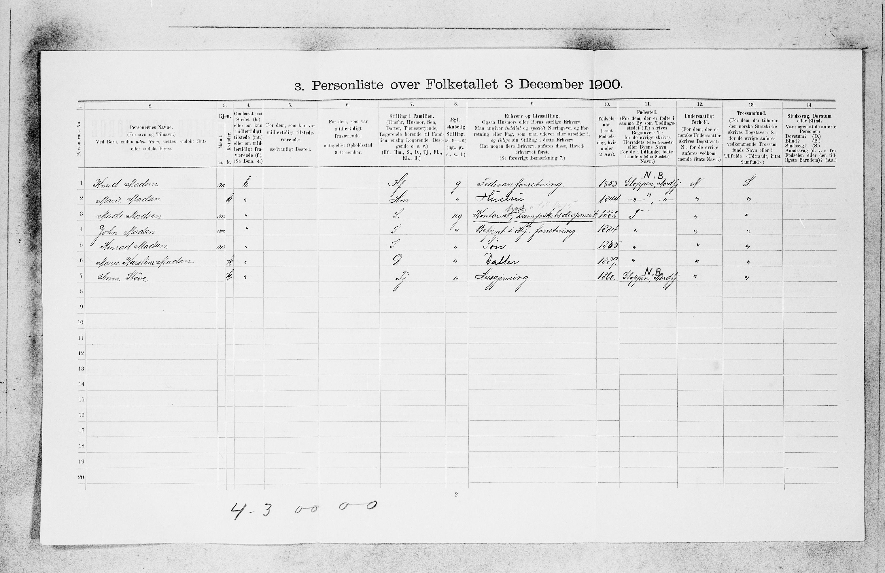 SAB, 1900 census for Bergen, 1900, p. 26833