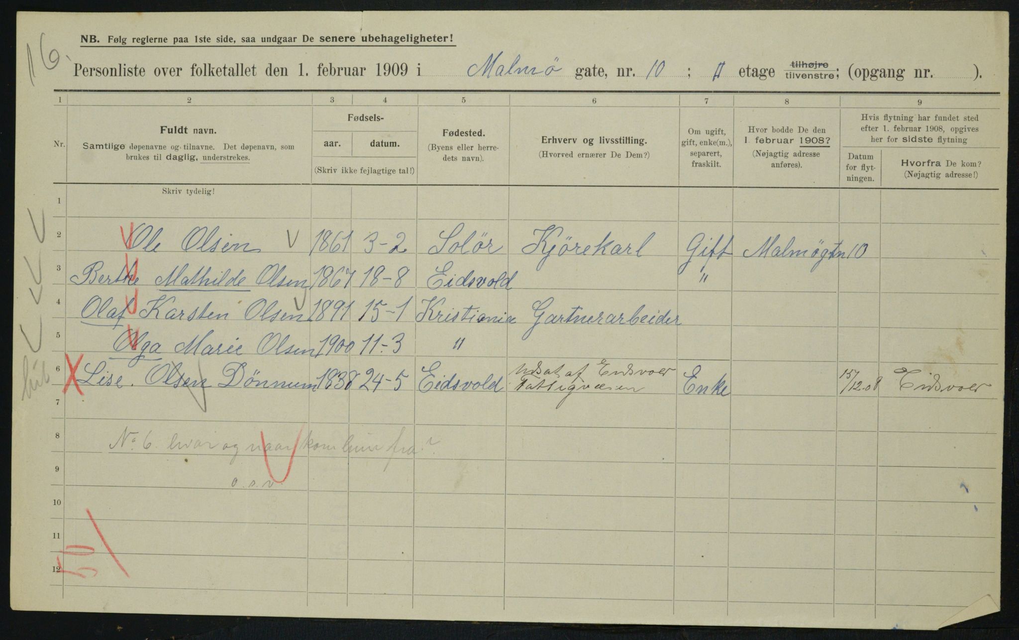 OBA, Municipal Census 1909 for Kristiania, 1909, p. 54630