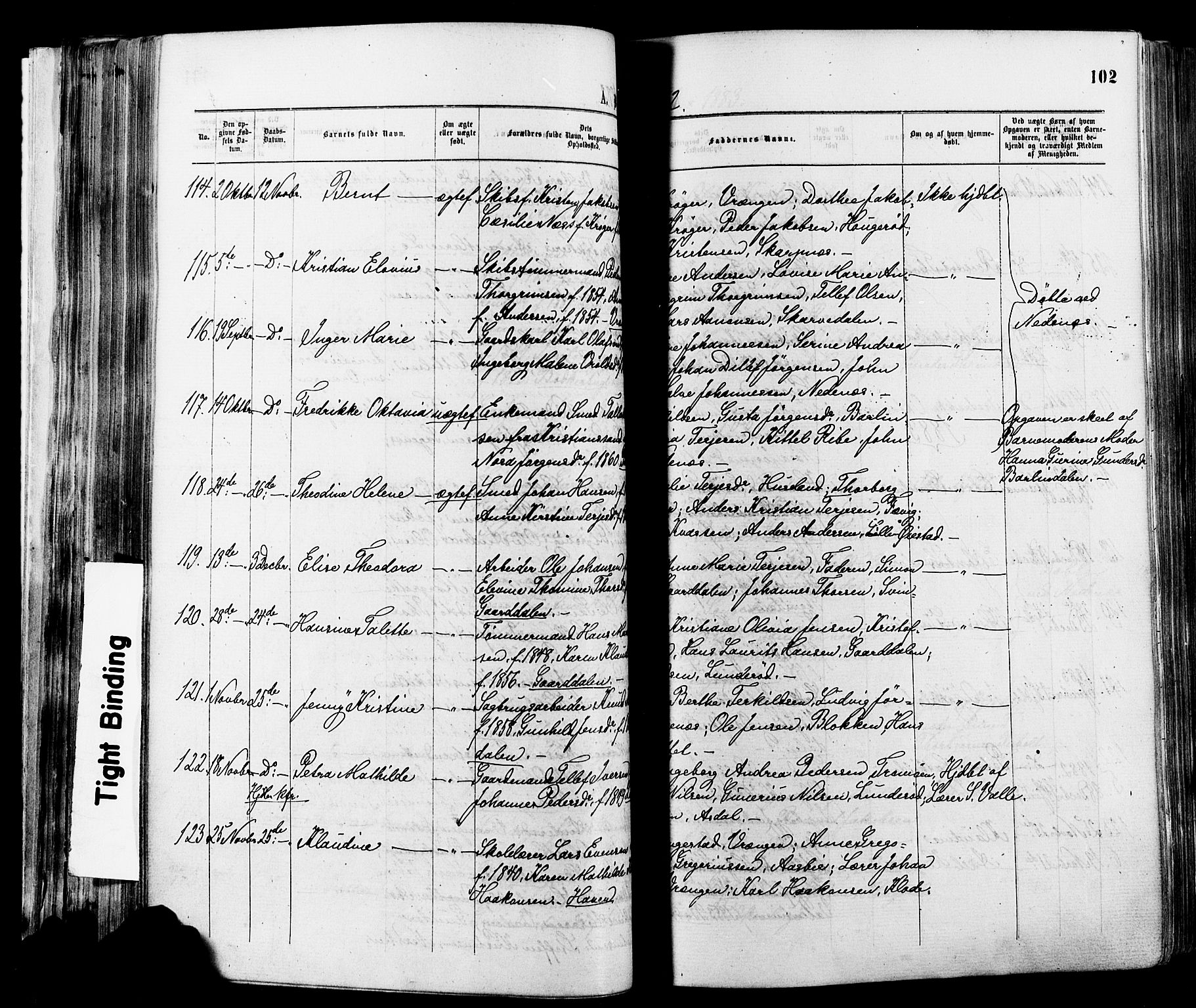 Øyestad sokneprestkontor, AV/SAK-1111-0049/F/Fa/L0016: Parish register (official) no. A 16, 1874-1886, p. 102