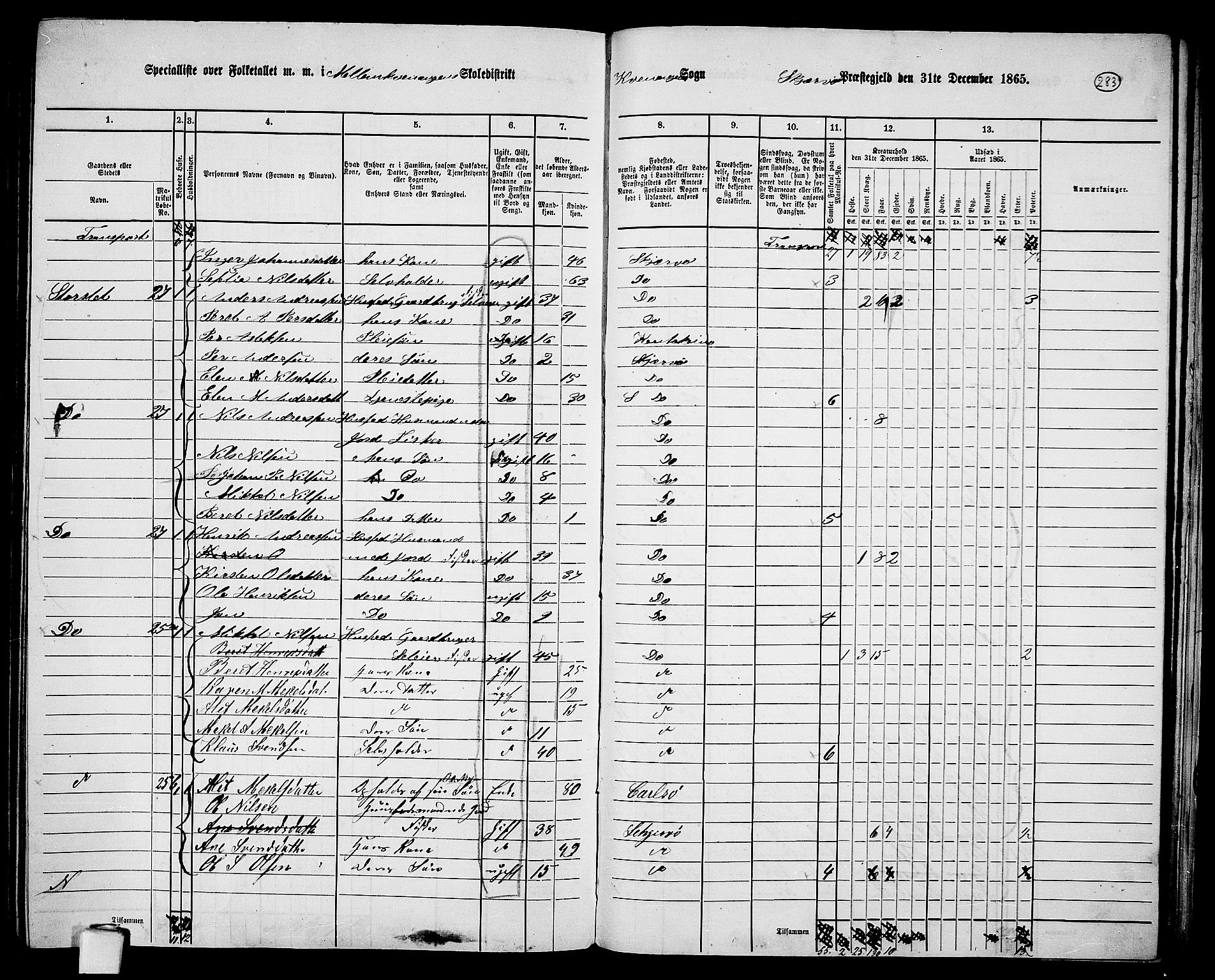 RA, 1865 census for Skjervøy, 1865, p. 157