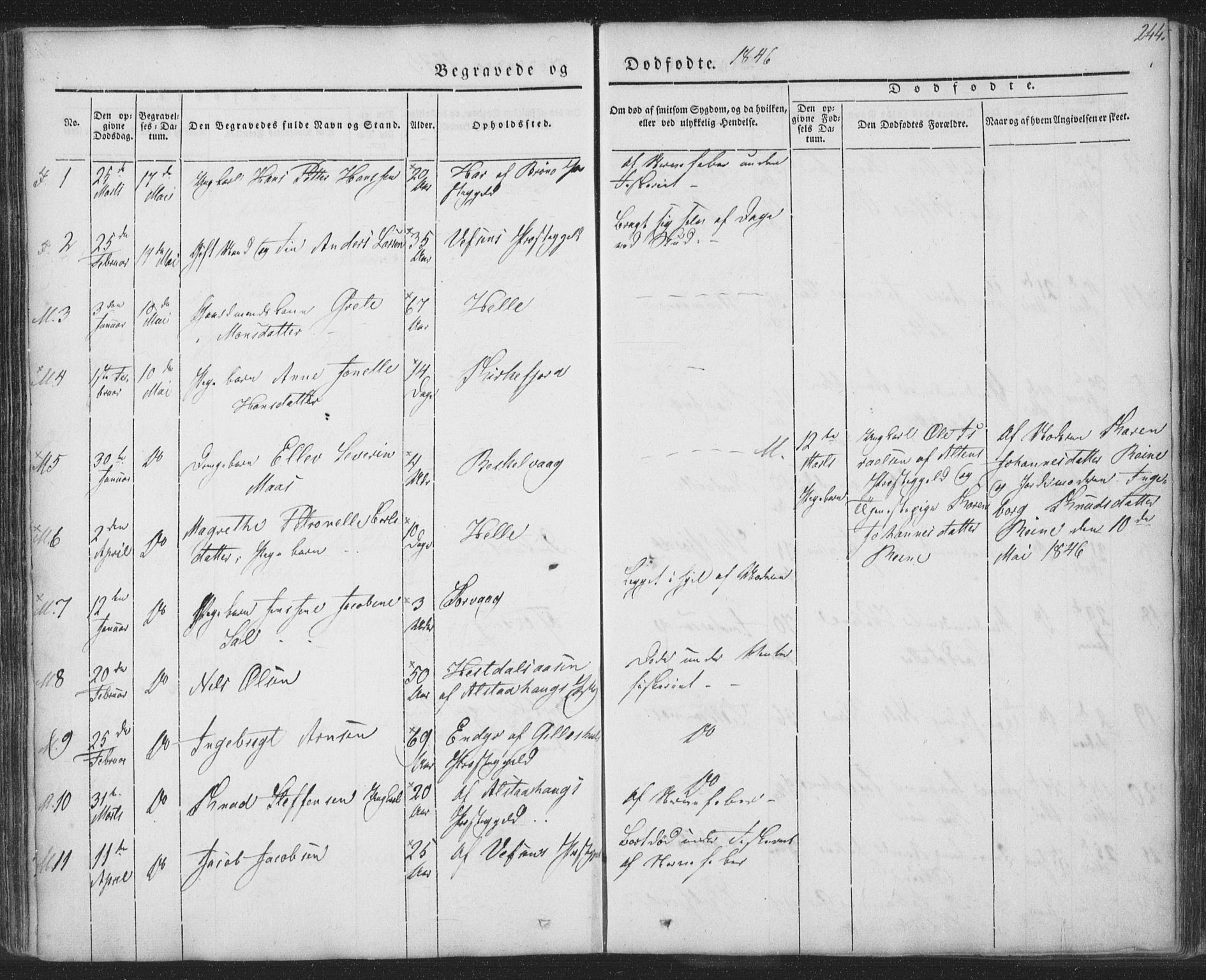 Ministerialprotokoller, klokkerbøker og fødselsregistre - Nordland, AV/SAT-A-1459/885/L1202: Parish register (official) no. 885A03, 1838-1859, p. 244