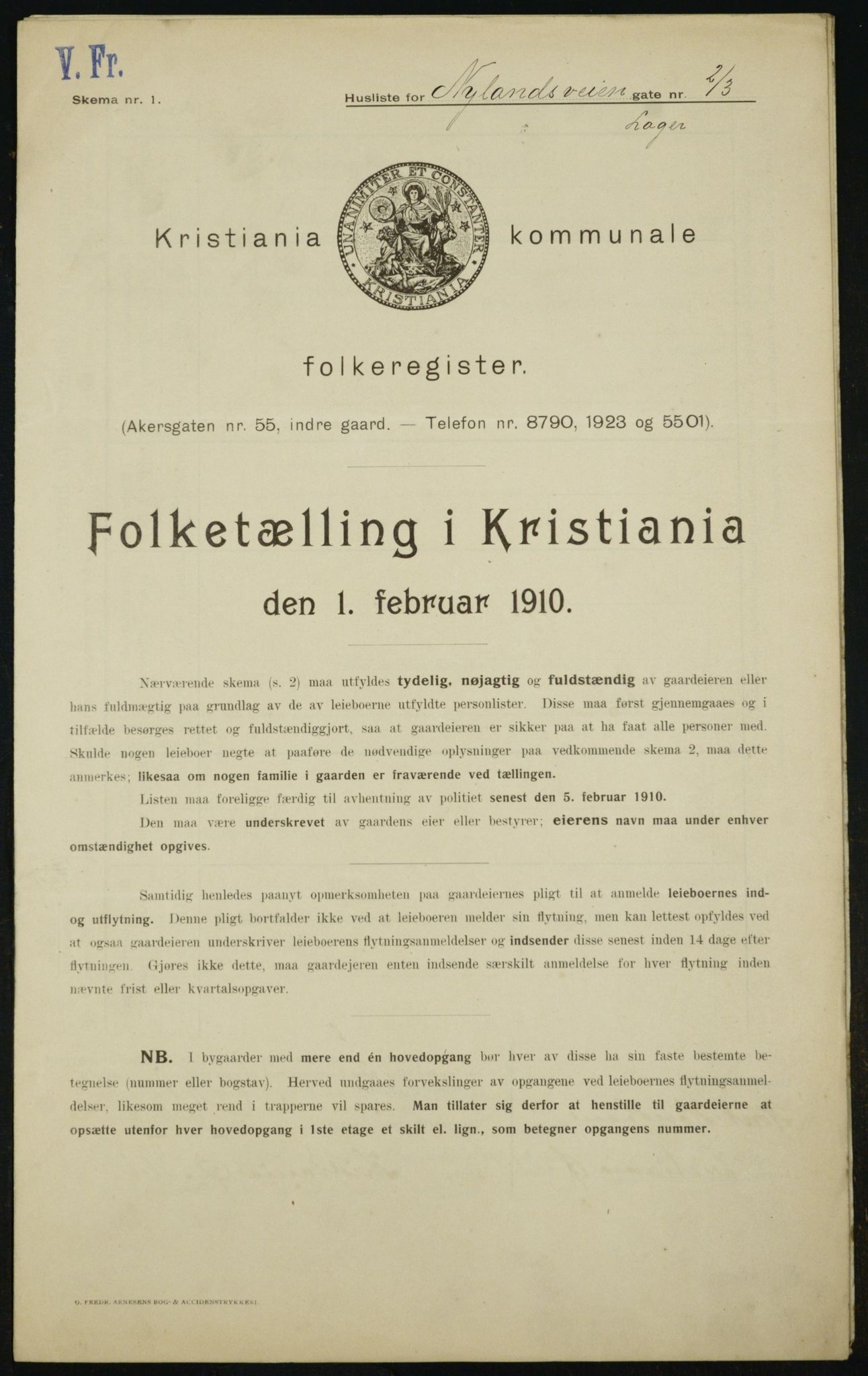 OBA, Municipal Census 1910 for Kristiania, 1910, p. 71466