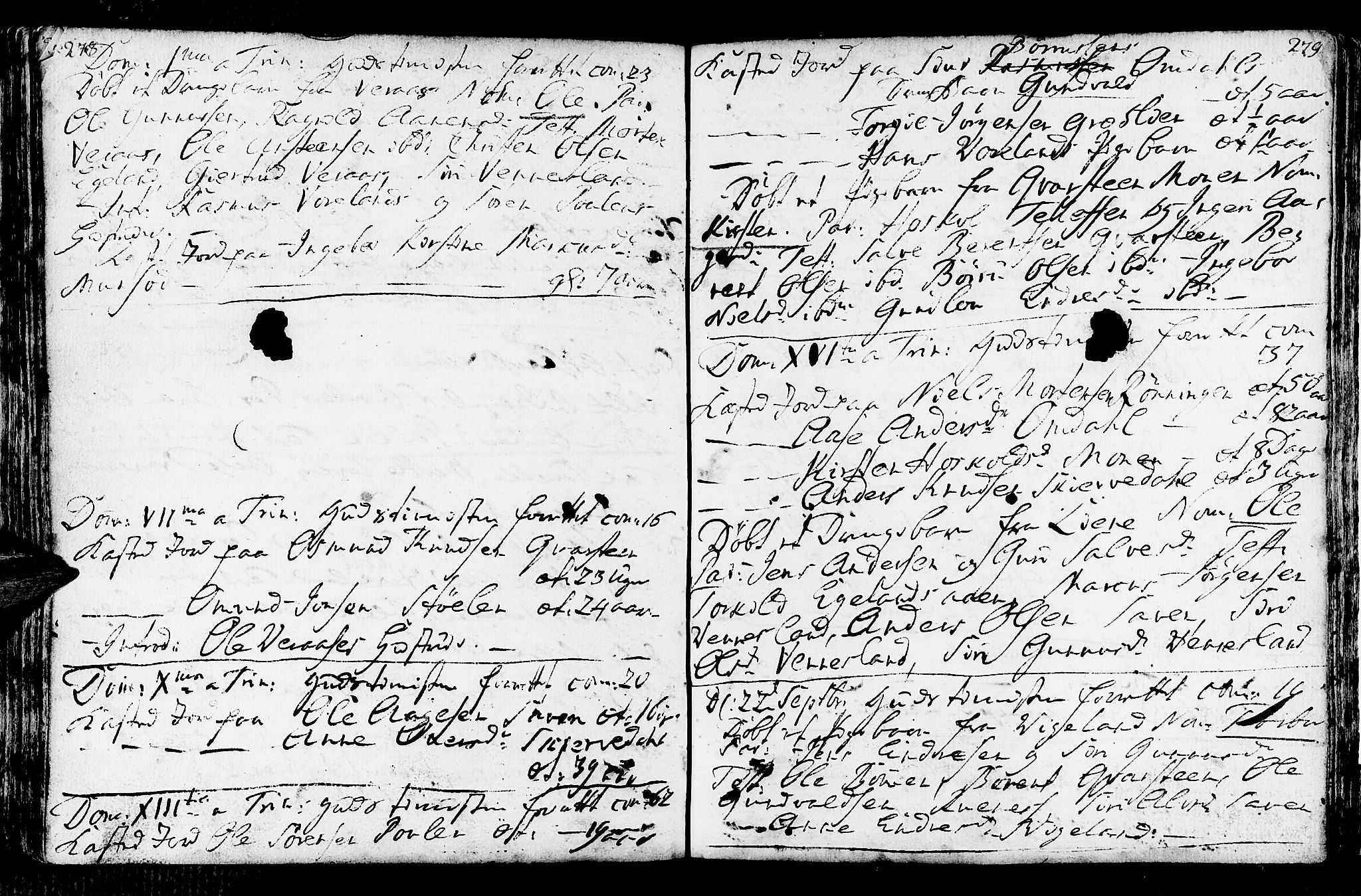 Vennesla sokneprestkontor, AV/SAK-1111-0045/Fa/Fab/L0001: Parish register (official) no. A 1, 1741-1794, p. 278-279