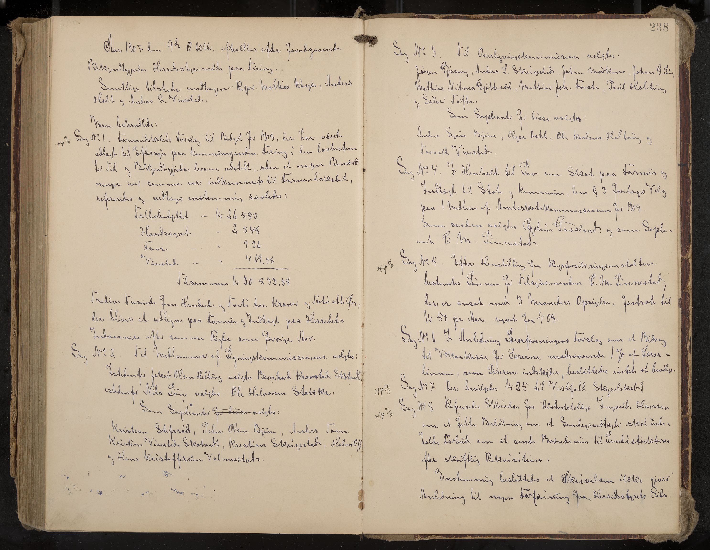 Ramnes formannskap og sentraladministrasjon, IKAK/0718021/A/Aa/L0004: Møtebok, 1892-1907, p. 238