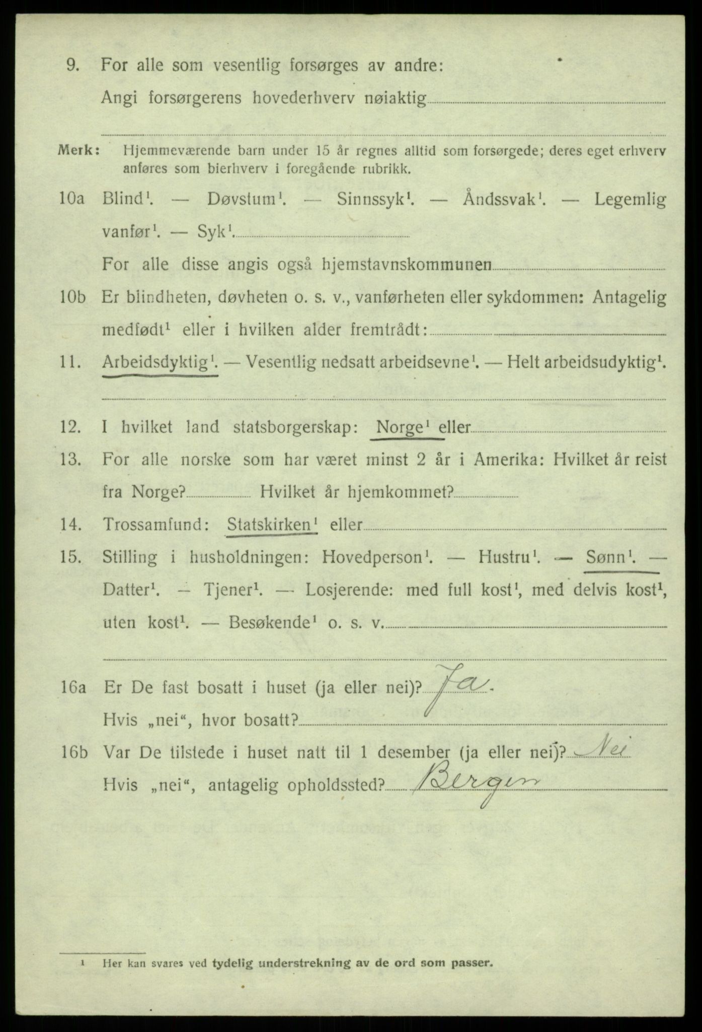 SAB, 1920 census for Austevoll, 1920, p. 6021