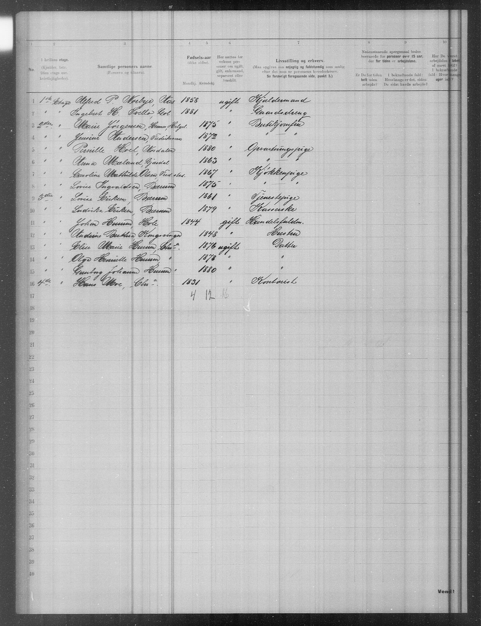 OBA, Municipal Census 1902 for Kristiania, 1902, p. 19182