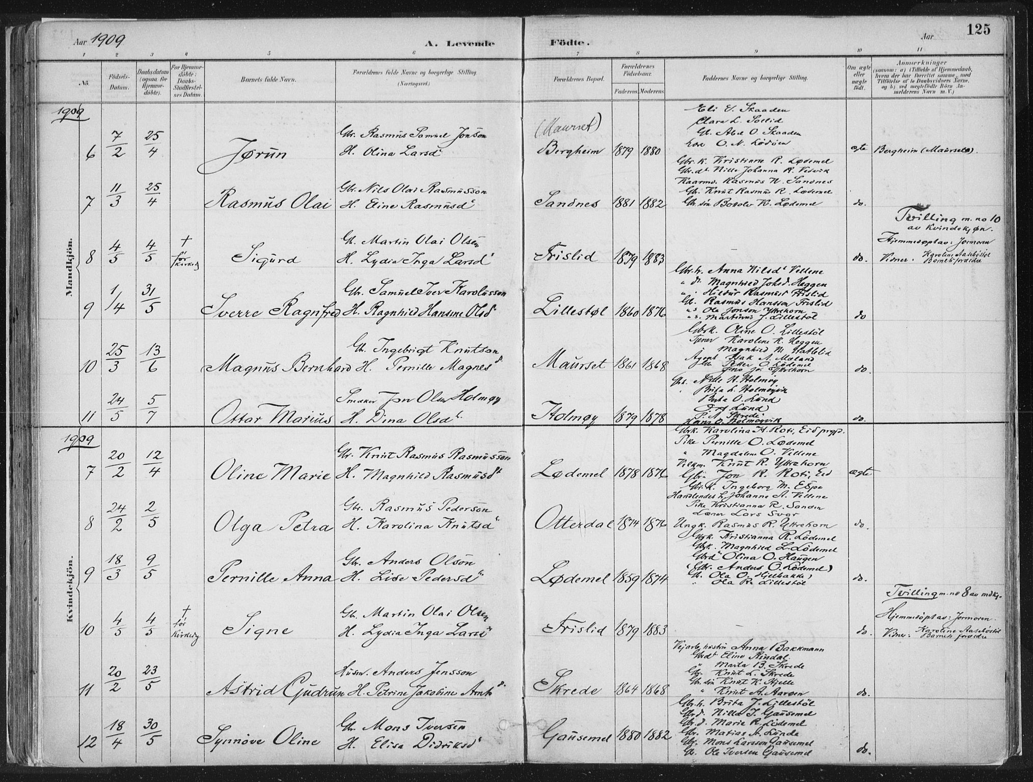 Hornindal sokneprestembete, SAB/A-82401/H/Haa/Haaa/L0003/0001: Parish register (official) no. A 3A, 1887-1917, p. 125