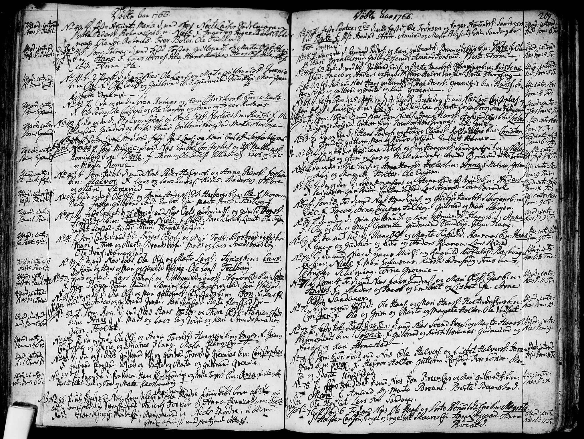 Nes prestekontor Kirkebøker, SAO/A-10410/F/Fa/L0003: Parish register (official) no. I 3, 1734-1781, p. 201