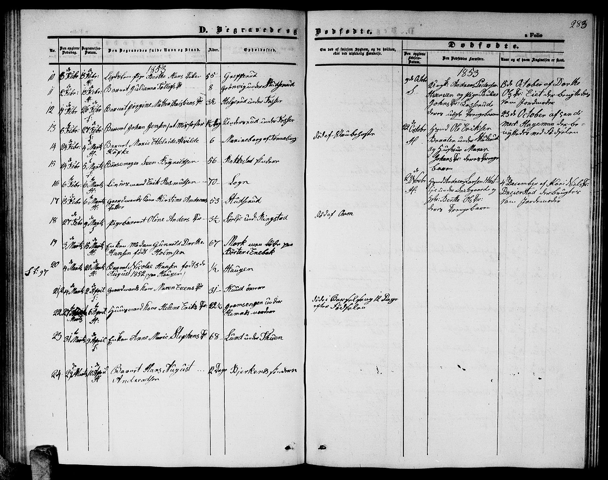 Høland prestekontor Kirkebøker, SAO/A-10346a/G/Ga/L0003: Parish register (copy) no. I 3, 1846-1853, p. 283