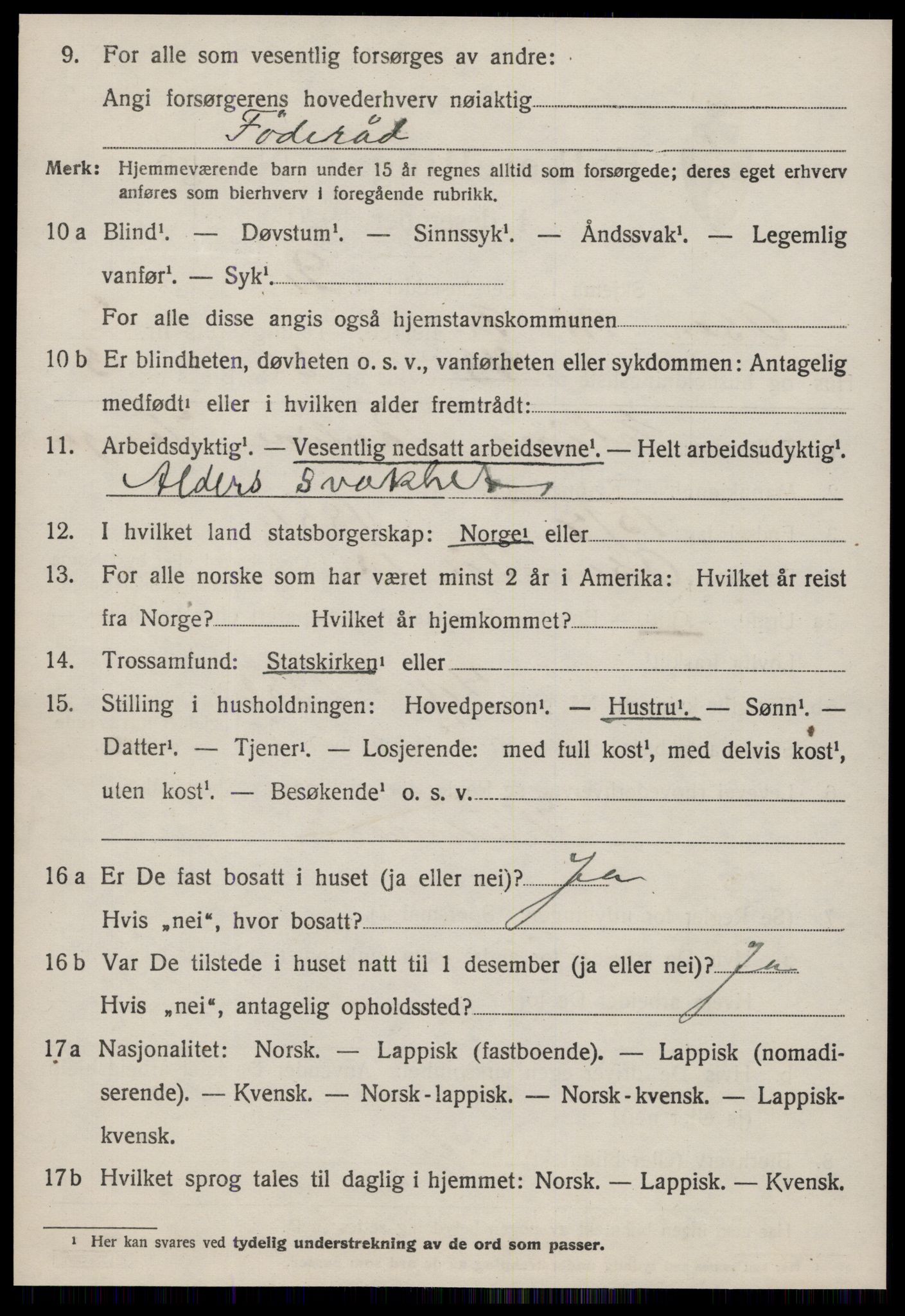 SAT, 1920 census for Osen, 1920, p. 3638