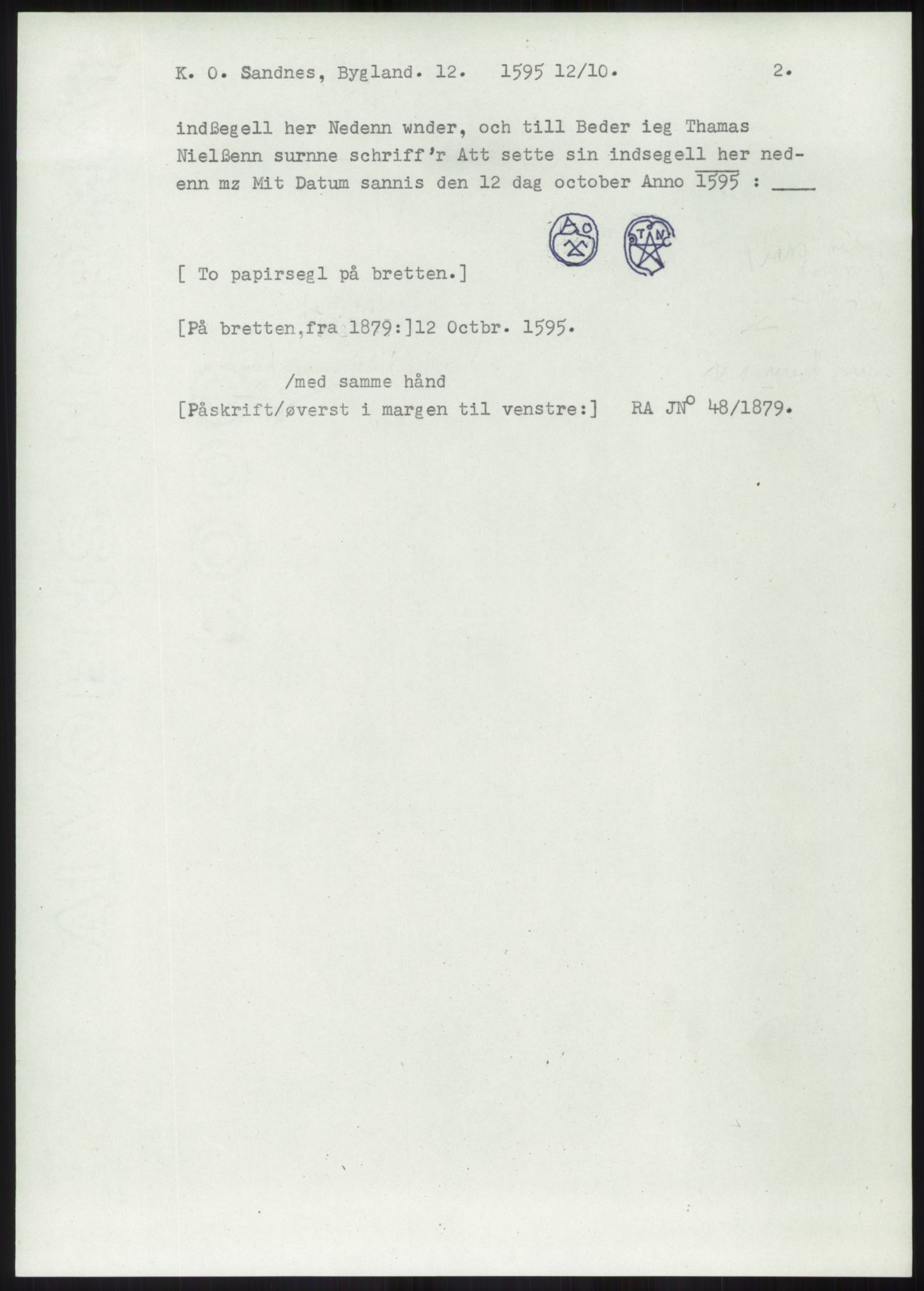 Samlinger til kildeutgivelse, Diplomavskriftsamlingen, AV/RA-EA-4053/H/Ha, p. 1887