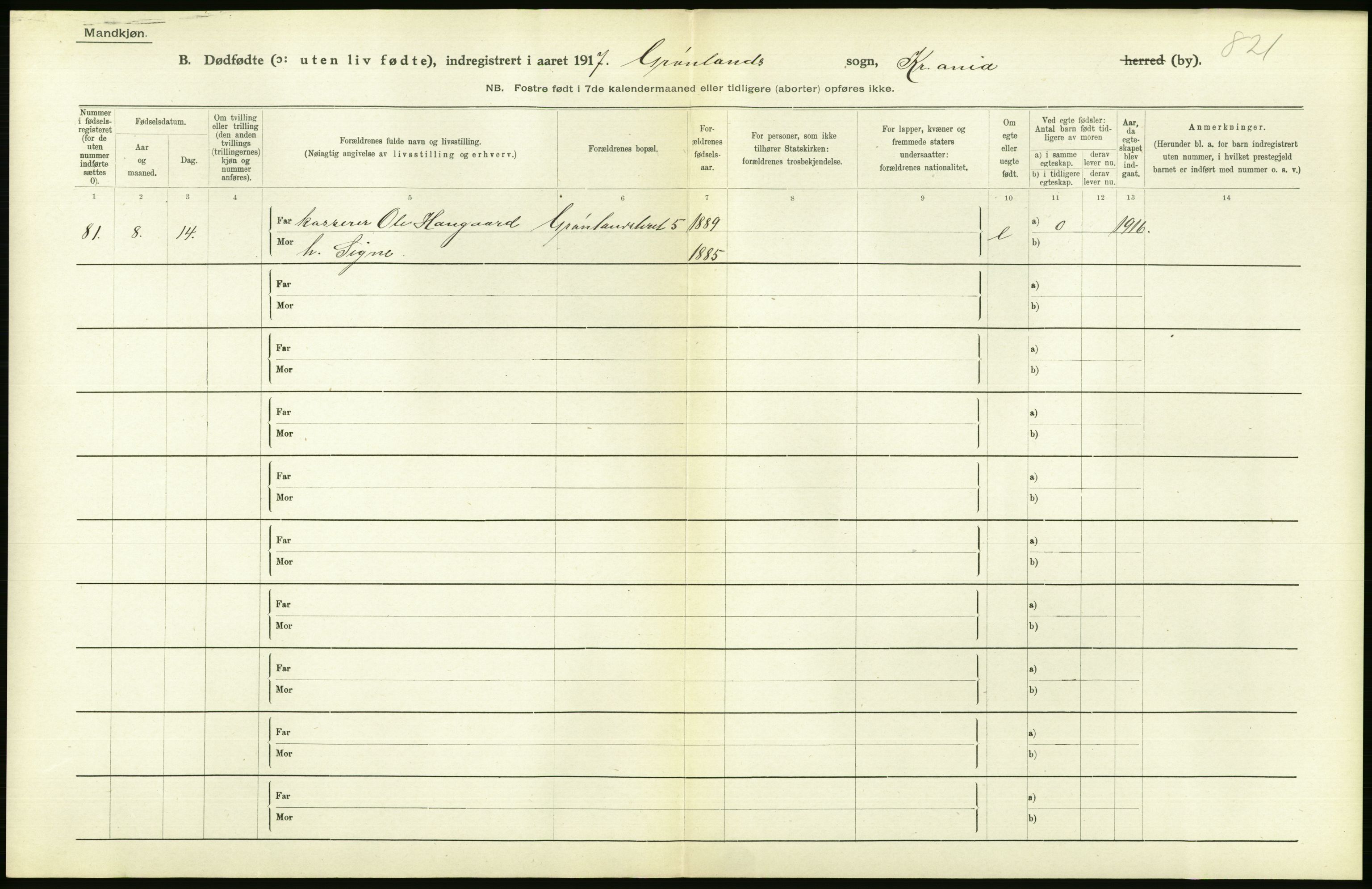 Statistisk sentralbyrå, Sosiodemografiske emner, Befolkning, RA/S-2228/D/Df/Dfb/Dfbg/L0011: Kristiania: Døde, dødfødte., 1917, p. 550