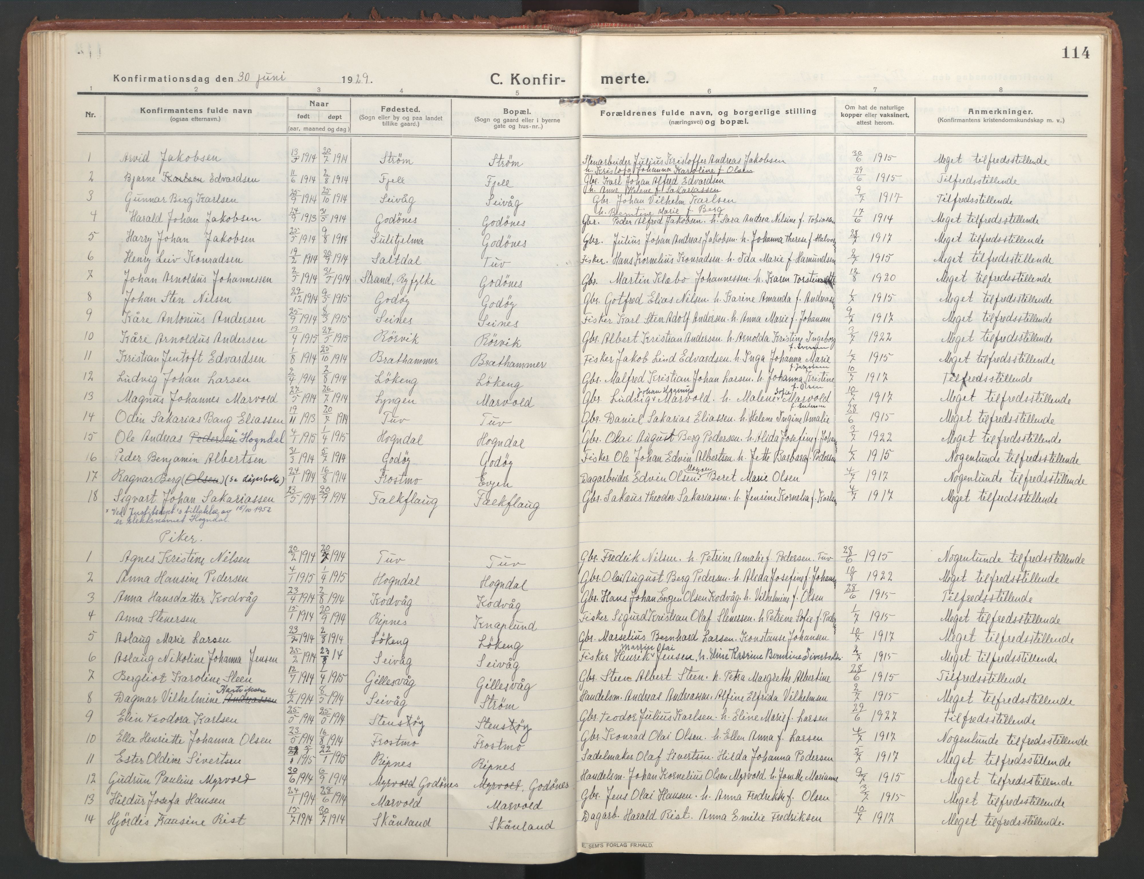 Ministerialprotokoller, klokkerbøker og fødselsregistre - Nordland, AV/SAT-A-1459/804/L0086: Parish register (official) no. 804A07, 1916-1935, p. 114