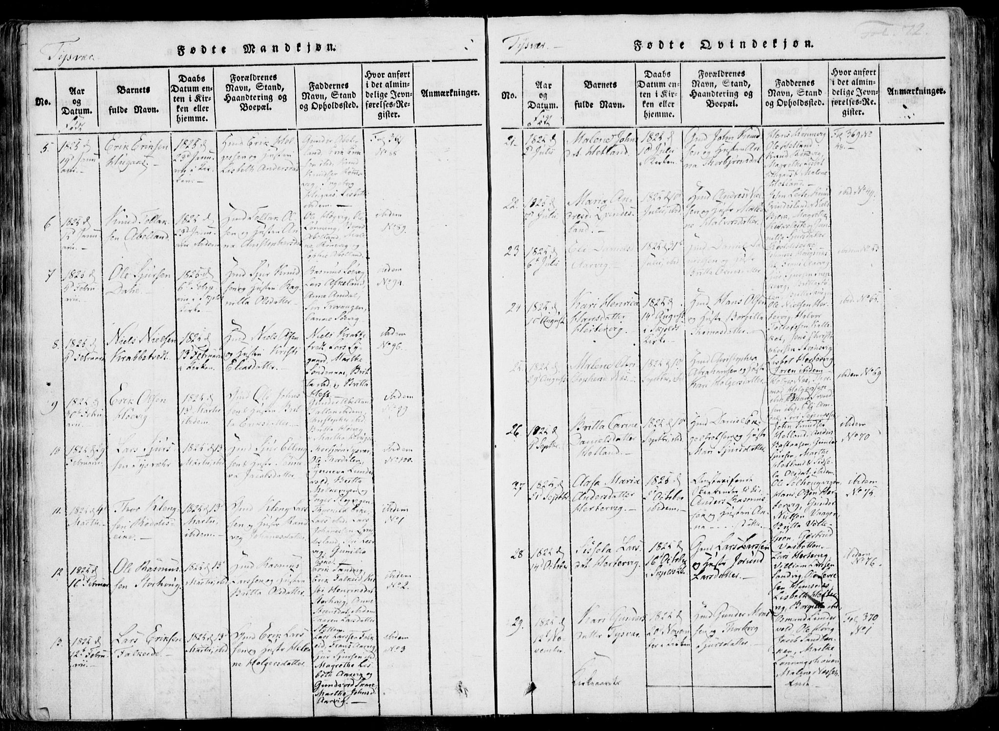 Skjold sokneprestkontor, SAST/A-101847/H/Ha/Haa/L0004: Parish register (official) no. A 4 /1, 1815-1830, p. 72