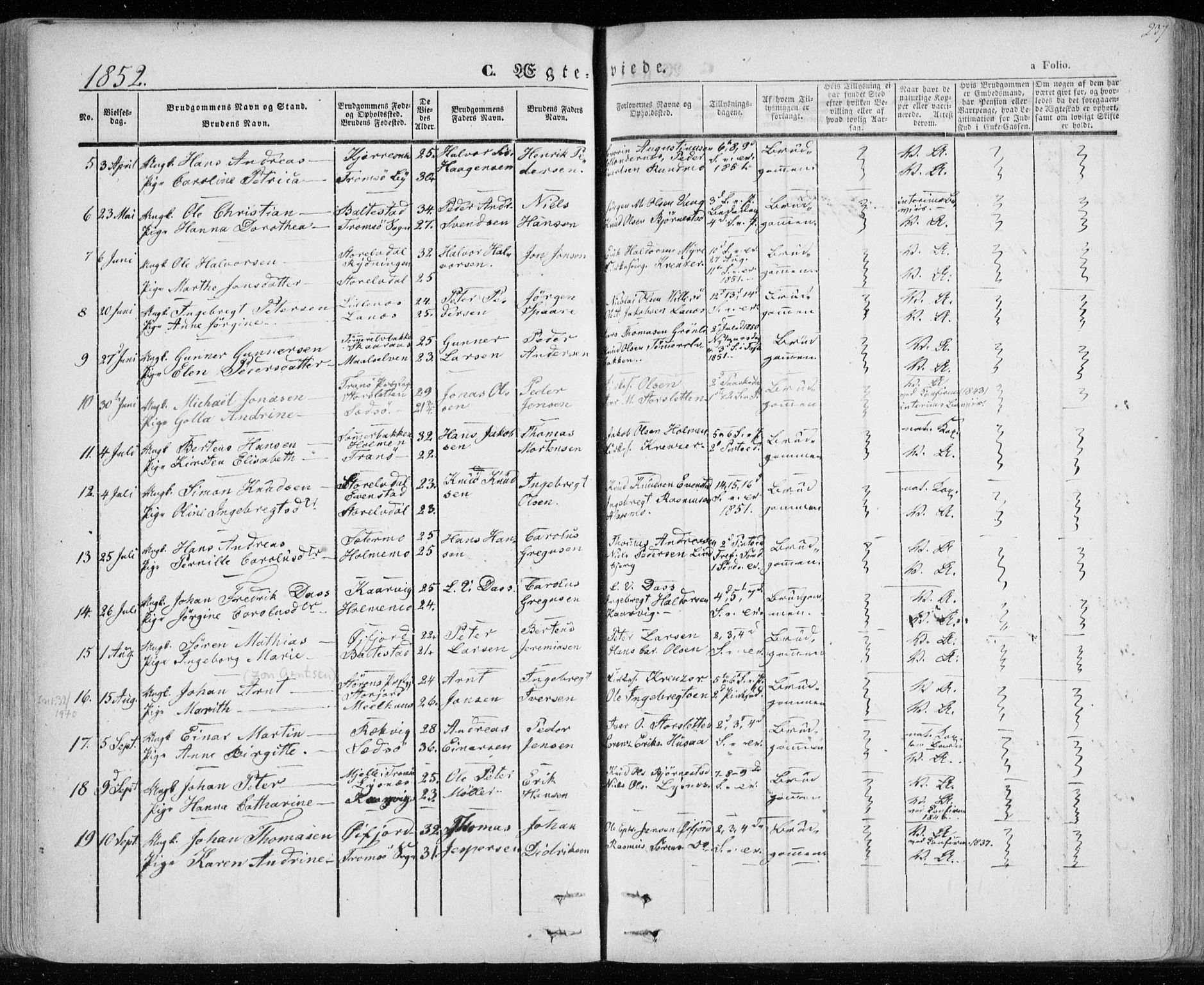 Lenvik sokneprestembete, SATØ/S-1310/H/Ha/Haa/L0006kirke: Parish register (official) no. 6, 1845-1854, p. 237