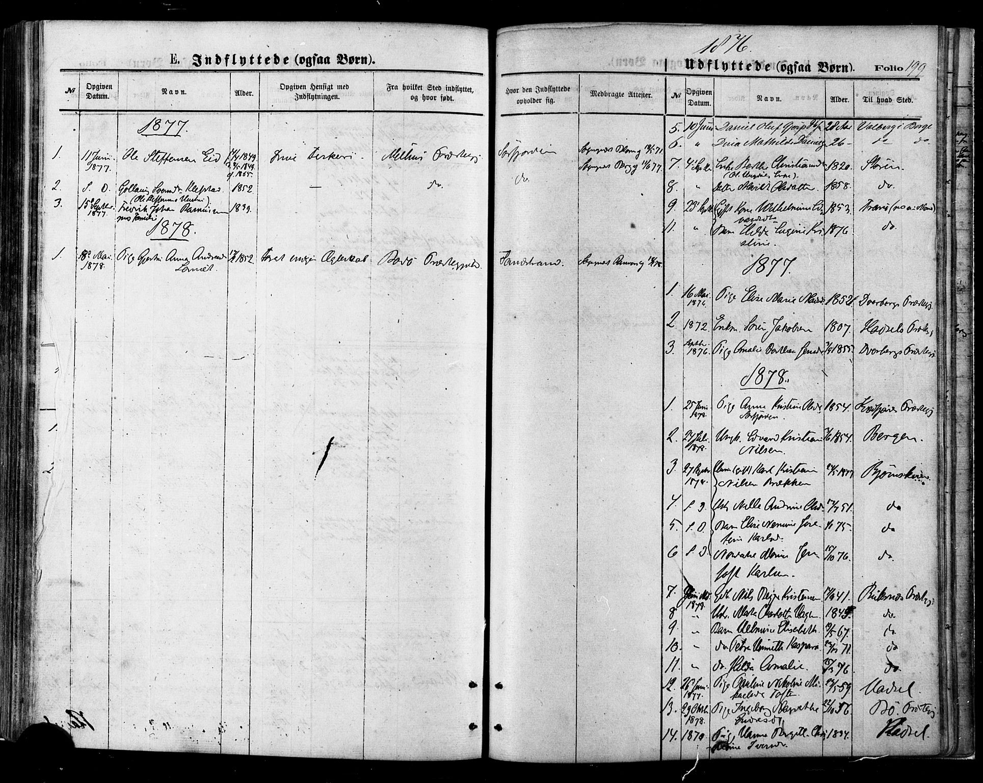 Ministerialprotokoller, klokkerbøker og fødselsregistre - Nordland, AV/SAT-A-1459/895/L1370: Parish register (official) no. 895A05, 1873-1884, p. 199