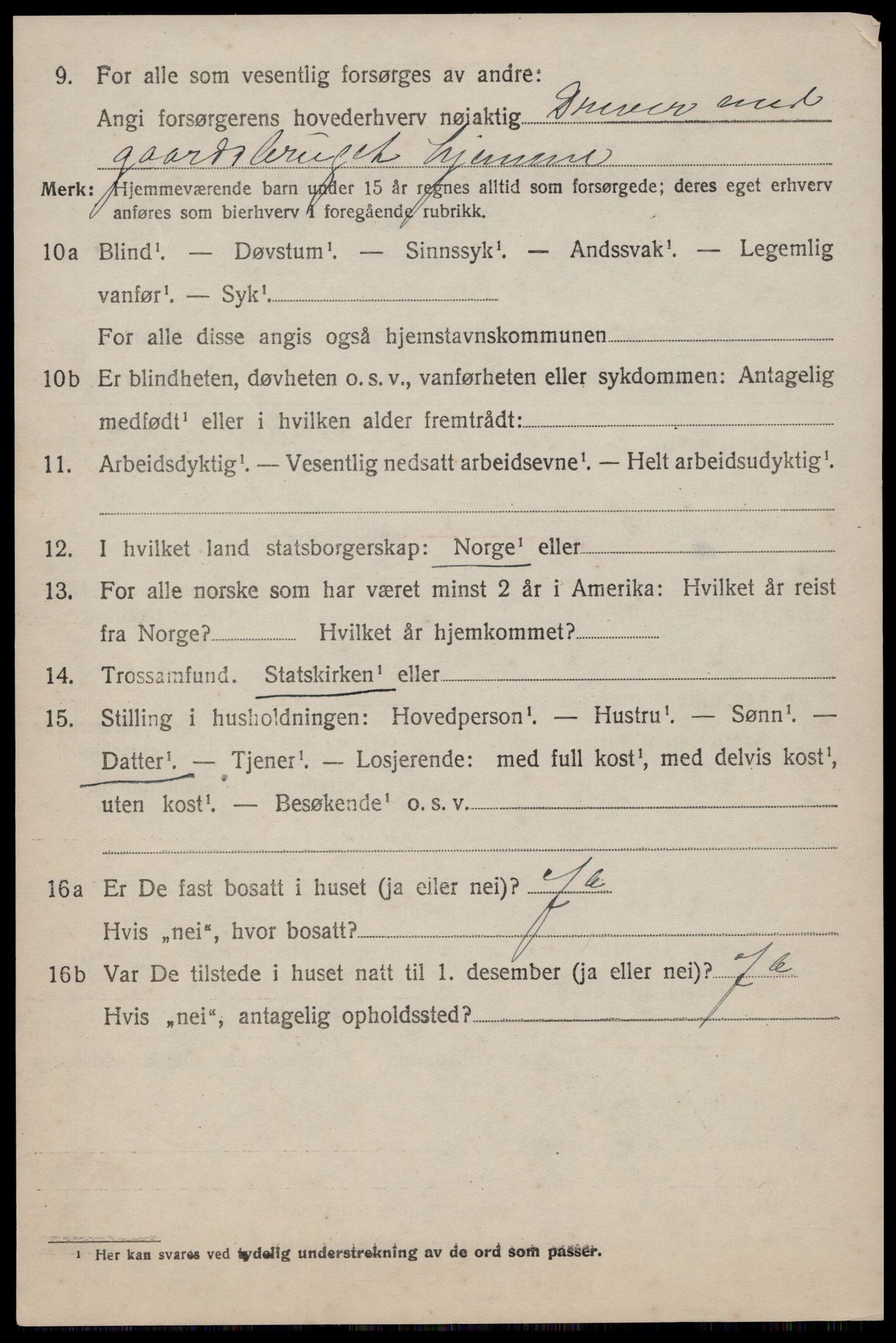 SAST, 1920 census for Skudenes, 1920, p. 1461