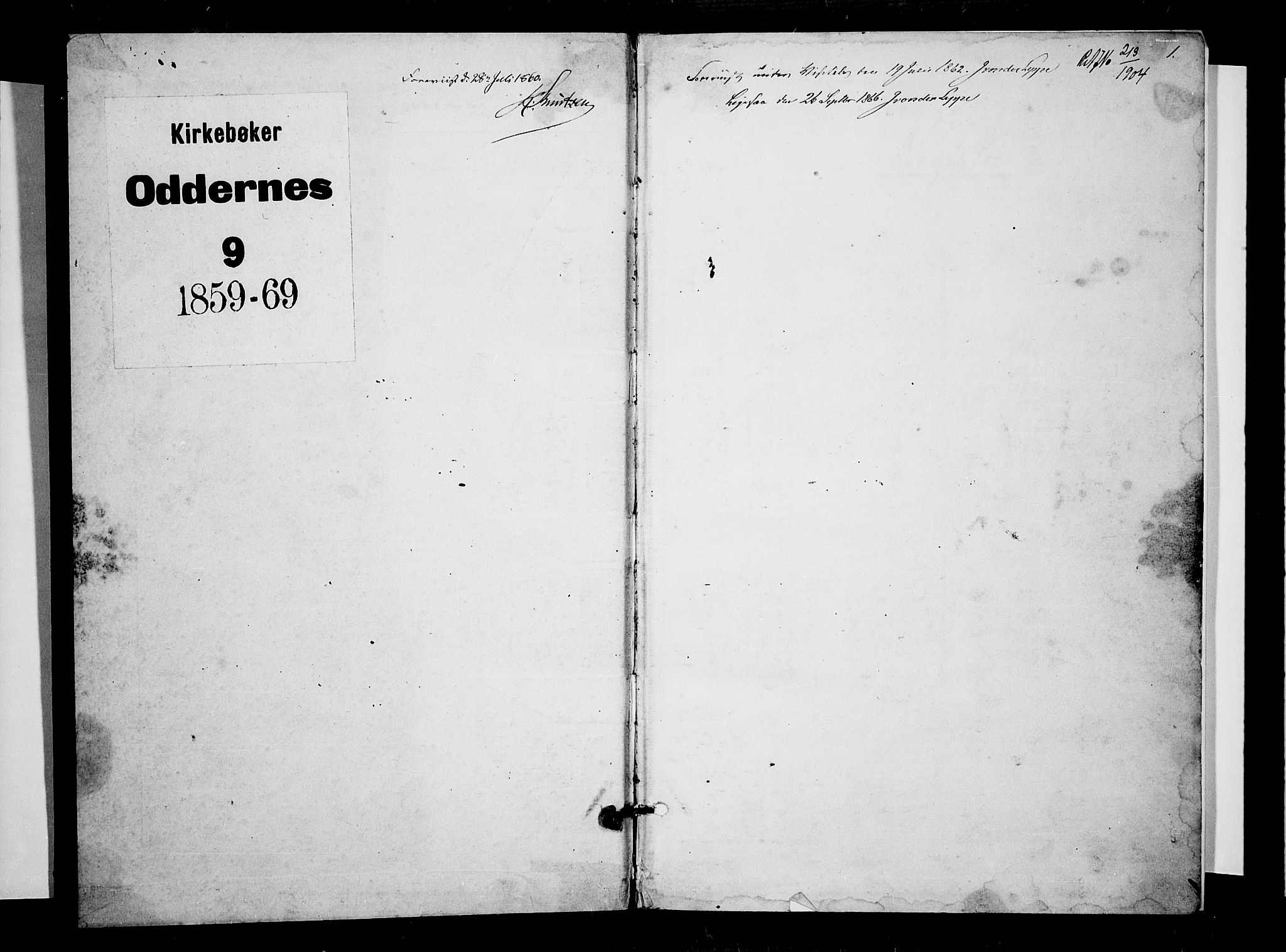 Oddernes sokneprestkontor, SAK/1111-0033/F/Fb/Fba/L0006: Parish register (copy) no. B 6 /1, 1860-1869