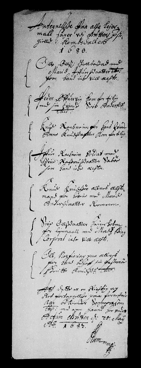 Rentekammeret inntil 1814, Reviderte regnskaper, Stiftamtstueregnskaper, Trondheim stiftamt og Nordland amt, AV/RA-EA-6044/R/Rf/L0065: Trondheim stiftamt, 1681