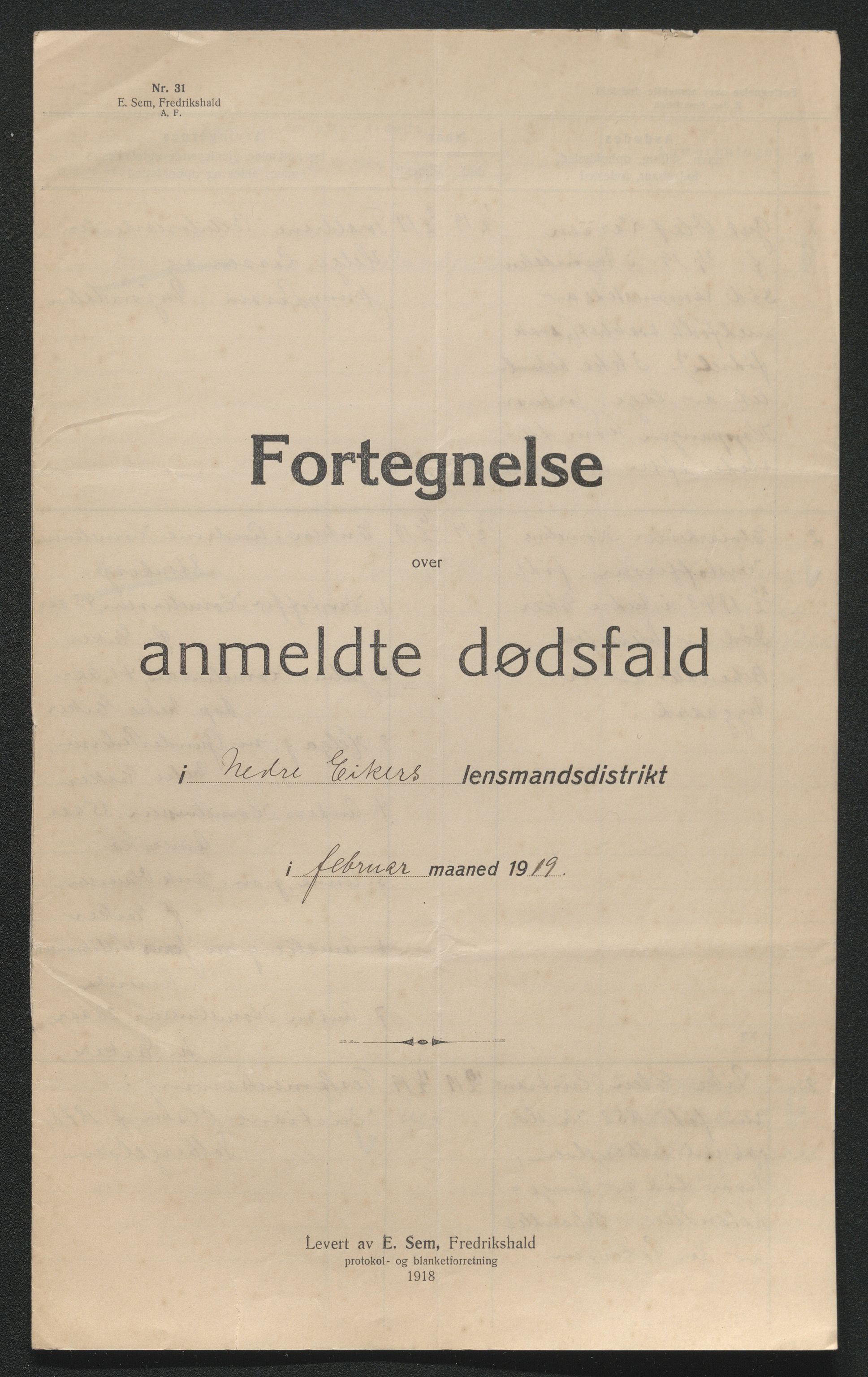 Eiker, Modum og Sigdal sorenskriveri, AV/SAKO-A-123/H/Ha/Hab/L0039: Dødsfallsmeldinger, 1918-1919, p. 1251