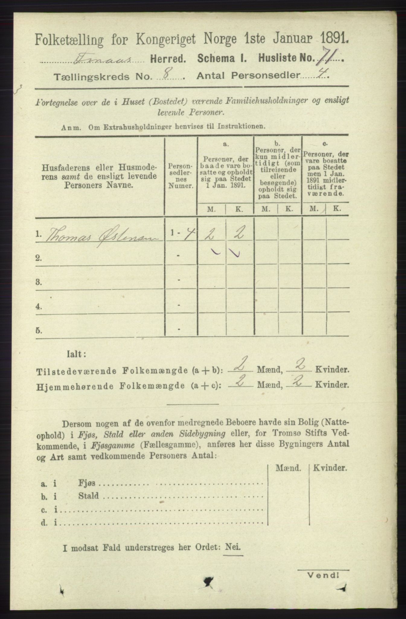 RA, 1891 census for 1218 Finnås, 1891, p. 3365