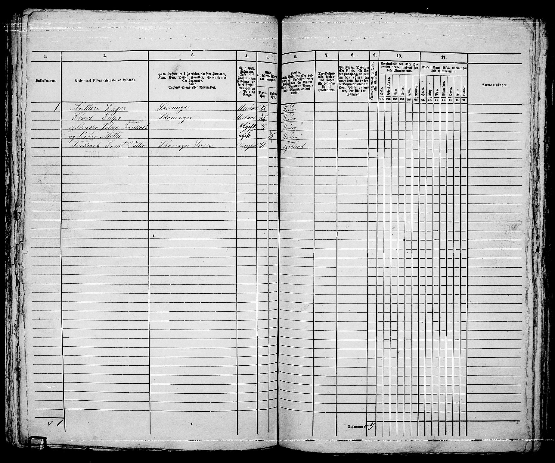 RA, 1865 census for Moss/Moss, 1865, p. 615