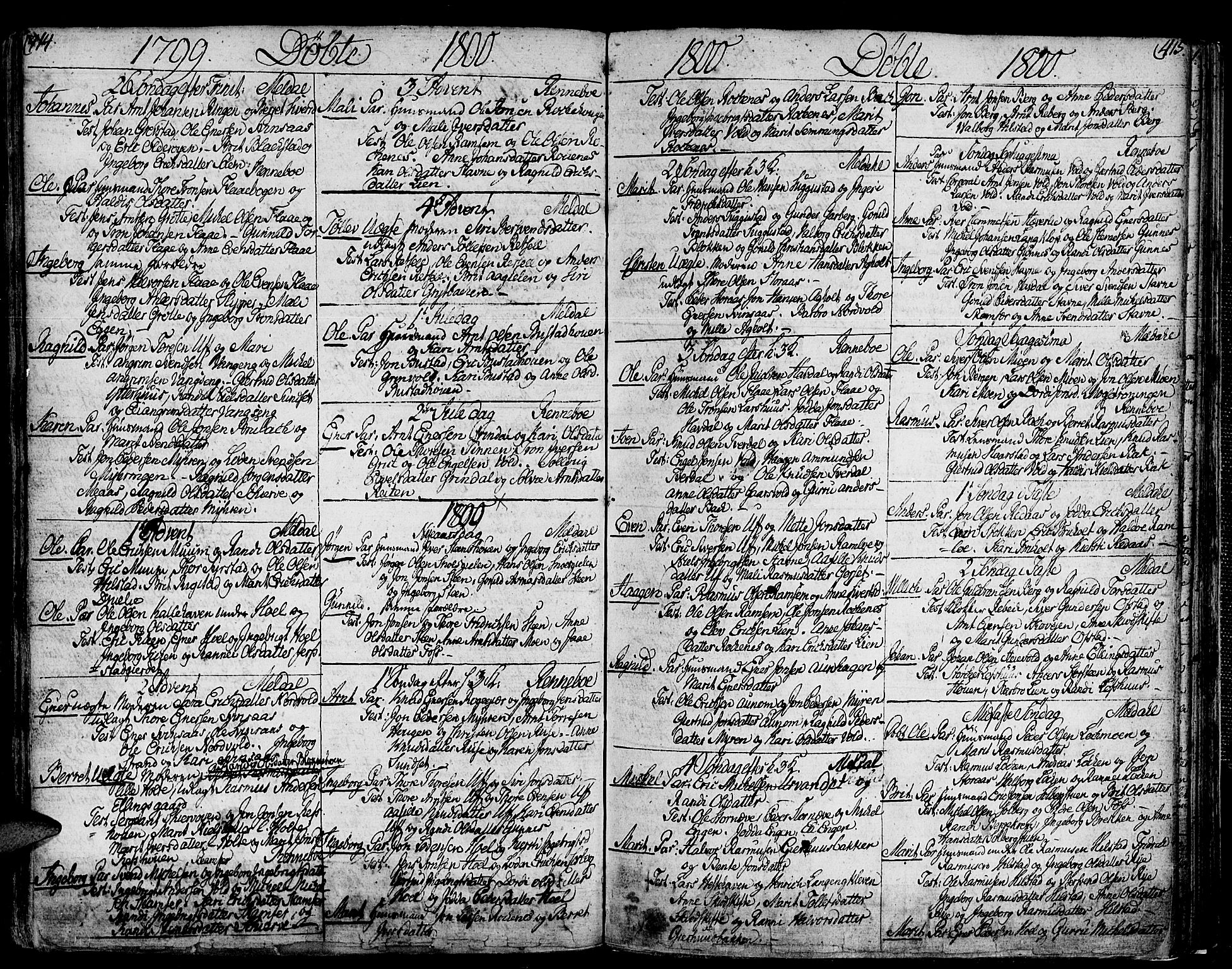 Ministerialprotokoller, klokkerbøker og fødselsregistre - Sør-Trøndelag, SAT/A-1456/672/L0852: Parish register (official) no. 672A05, 1776-1815, p. 414-415
