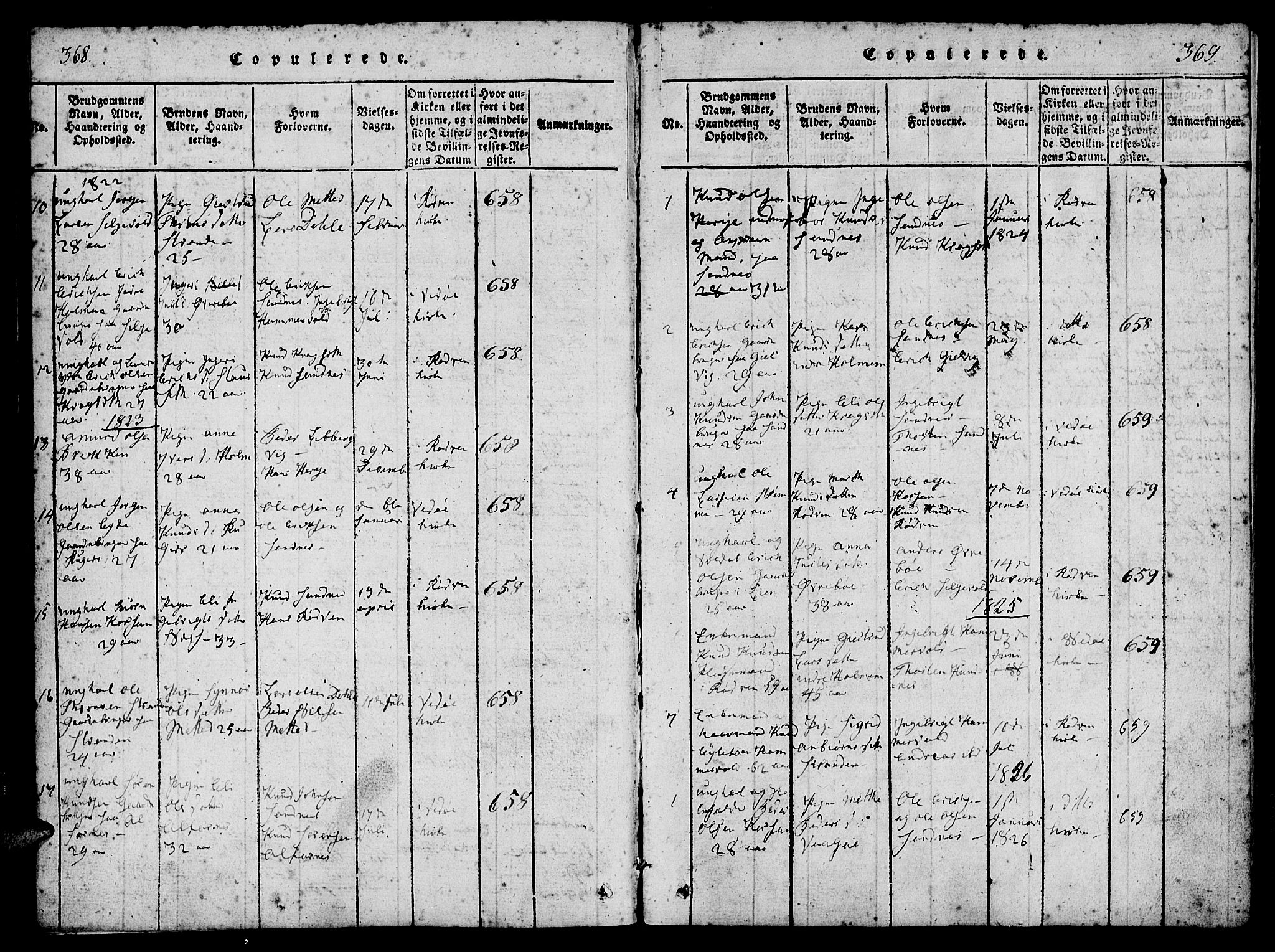 Ministerialprotokoller, klokkerbøker og fødselsregistre - Møre og Romsdal, AV/SAT-A-1454/548/L0612: Parish register (official) no. 548A01, 1818-1846, p. 368-369