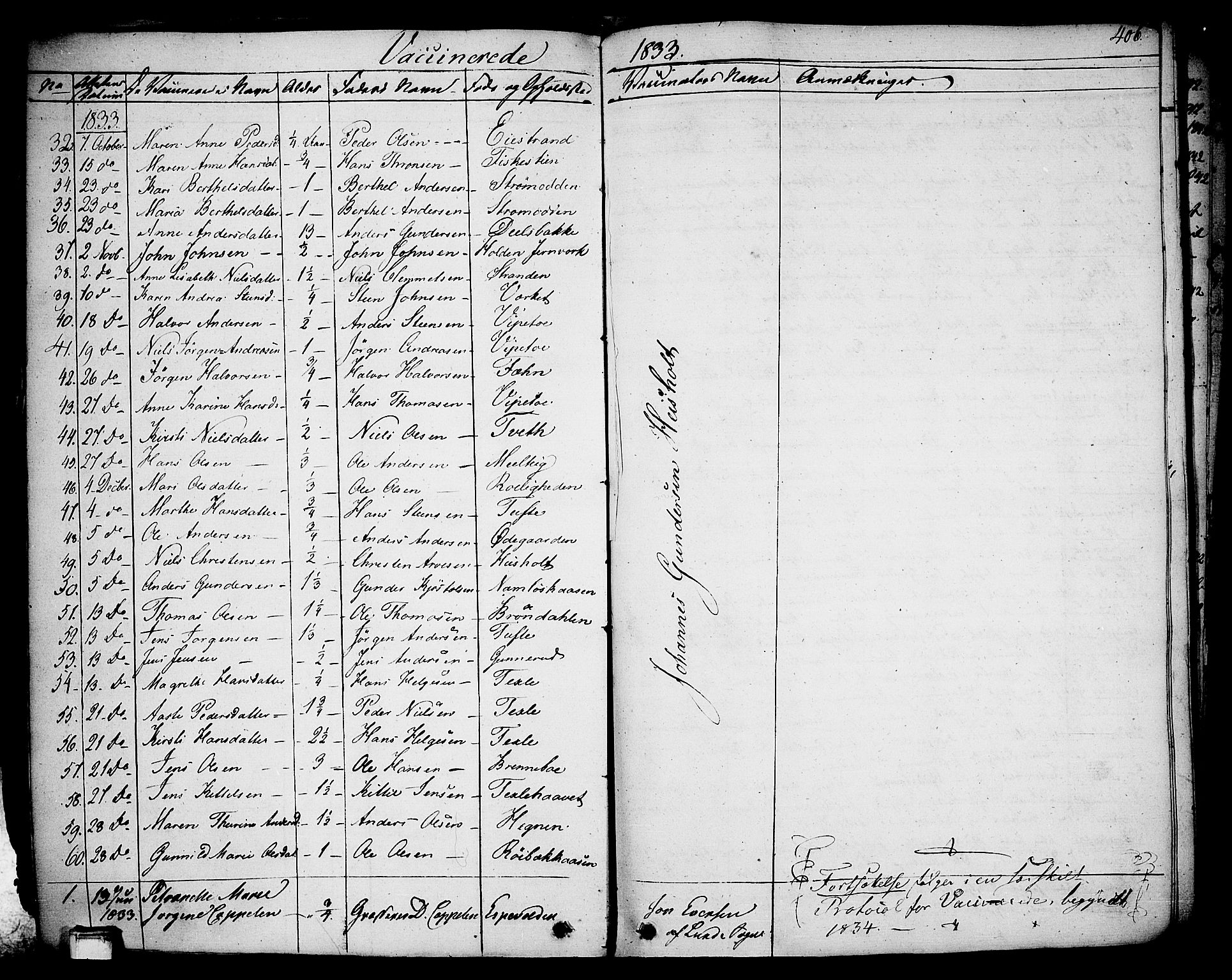 Holla kirkebøker, SAKO/A-272/F/Fa/L0004: Parish register (official) no. 4, 1830-1848, p. 406