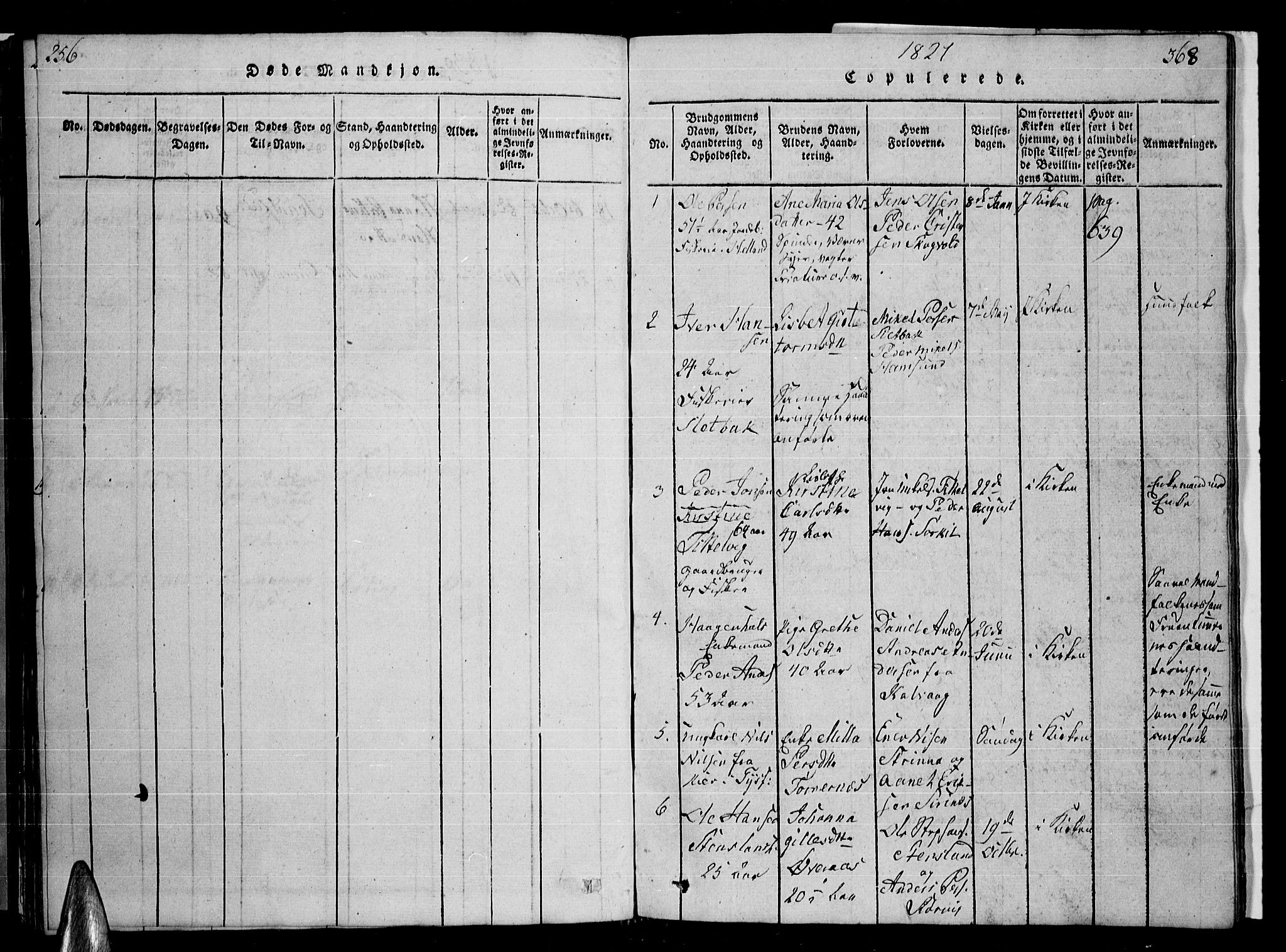 Ministerialprotokoller, klokkerbøker og fødselsregistre - Nordland, SAT/A-1459/859/L0855: Parish register (copy) no. 859C01, 1821-1839, p. 367-368