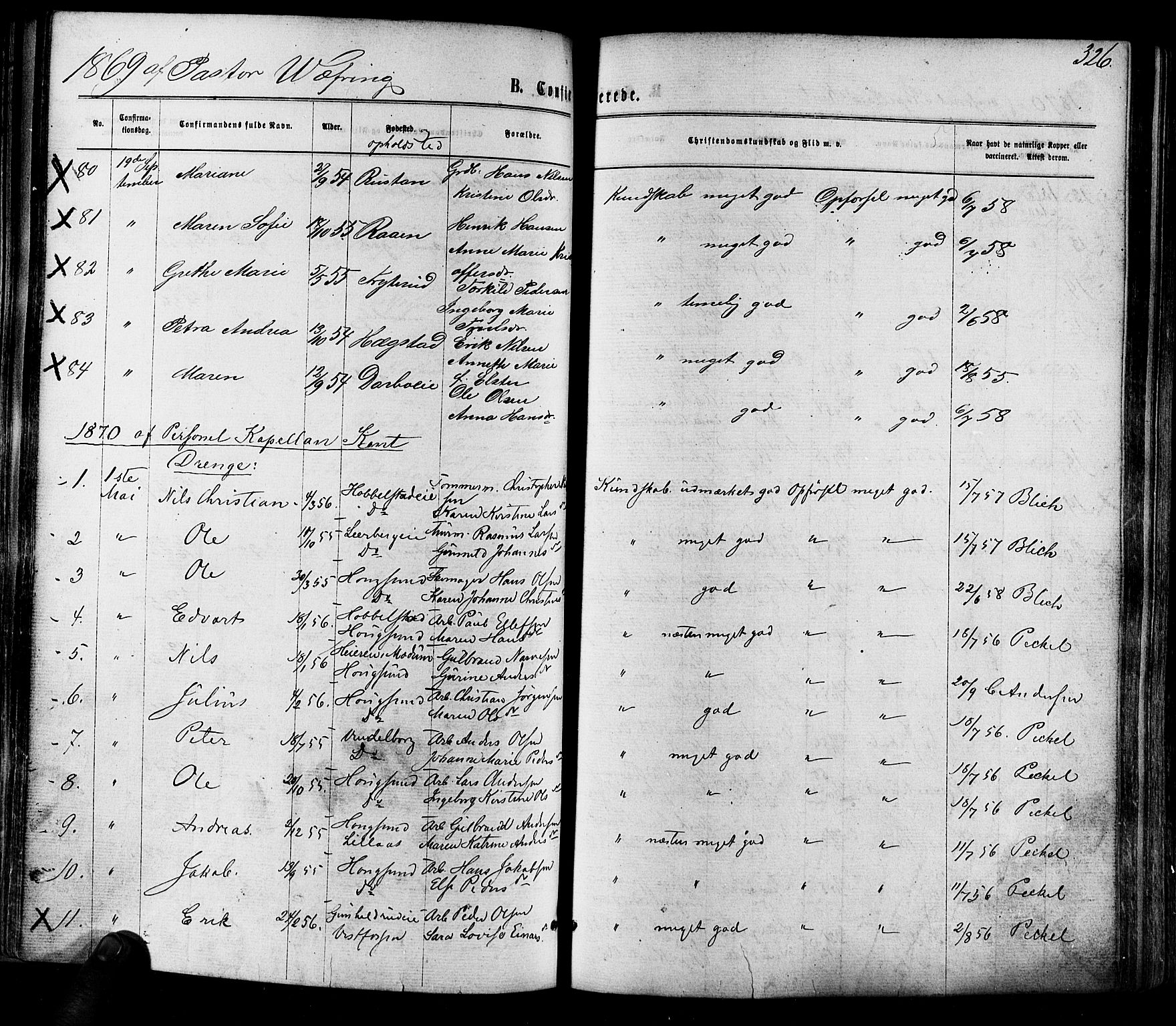 Eiker kirkebøker, AV/SAKO-A-4/F/Fa/L0017: Parish register (official) no. I 17, 1869-1877, p. 326