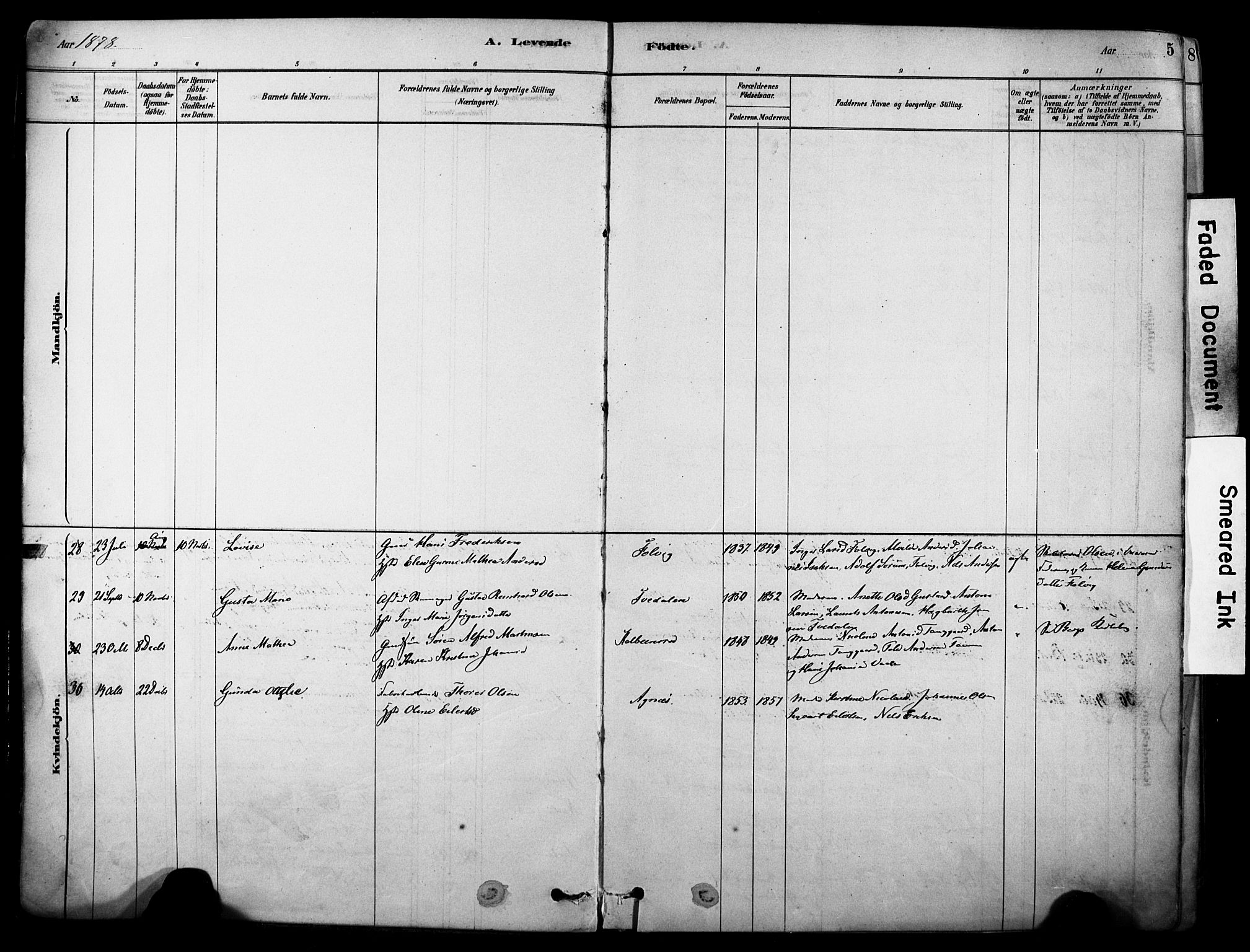 Brunlanes kirkebøker, AV/SAKO-A-342/F/Fc/L0001: Parish register (official) no. III 1, 1878-1899, p. 5