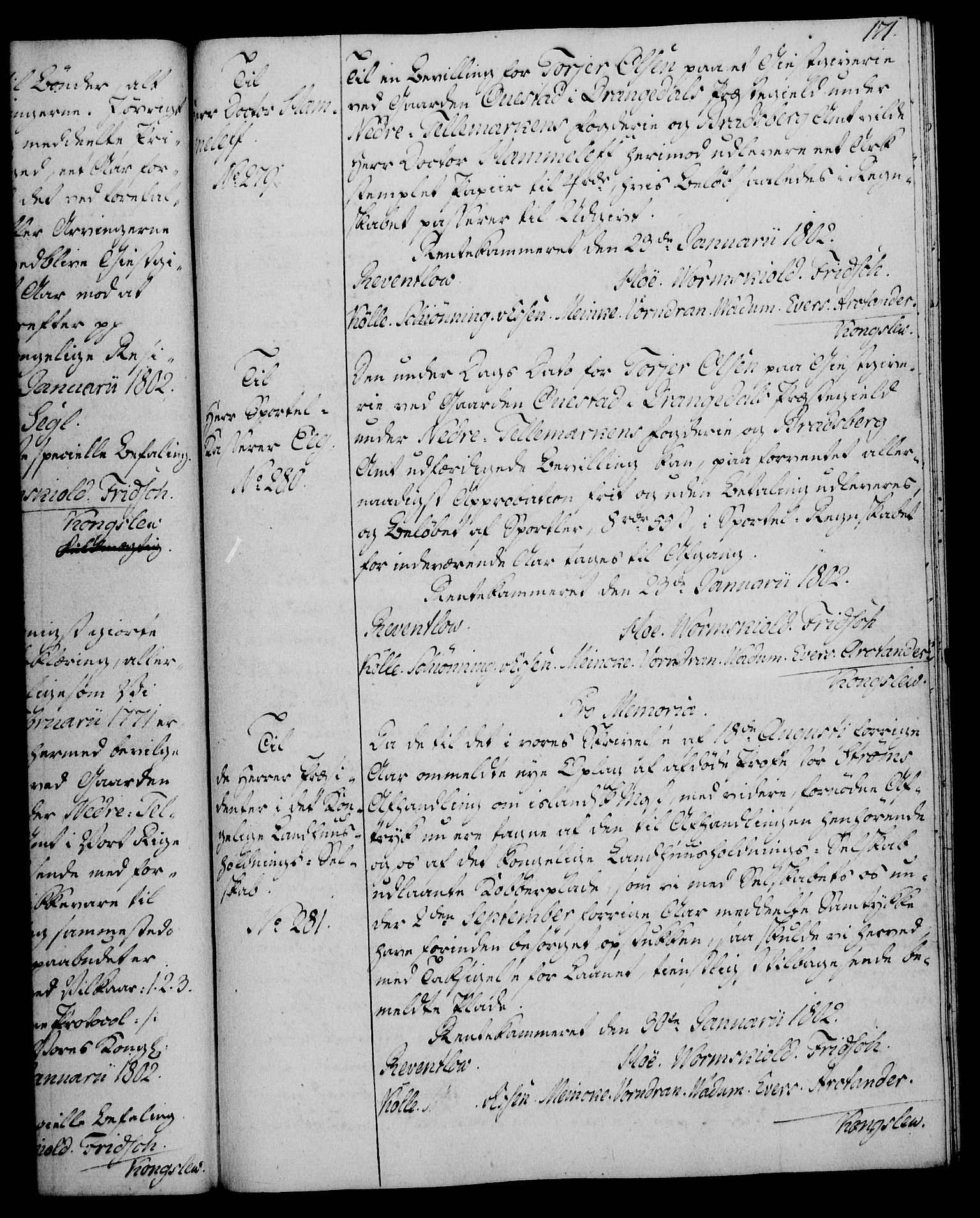 Rentekammeret, Kammerkanselliet, AV/RA-EA-3111/G/Gg/Gga/L0017: Norsk ekspedisjonsprotokoll med register (merket RK 53.17), 1801-1803, p. 171