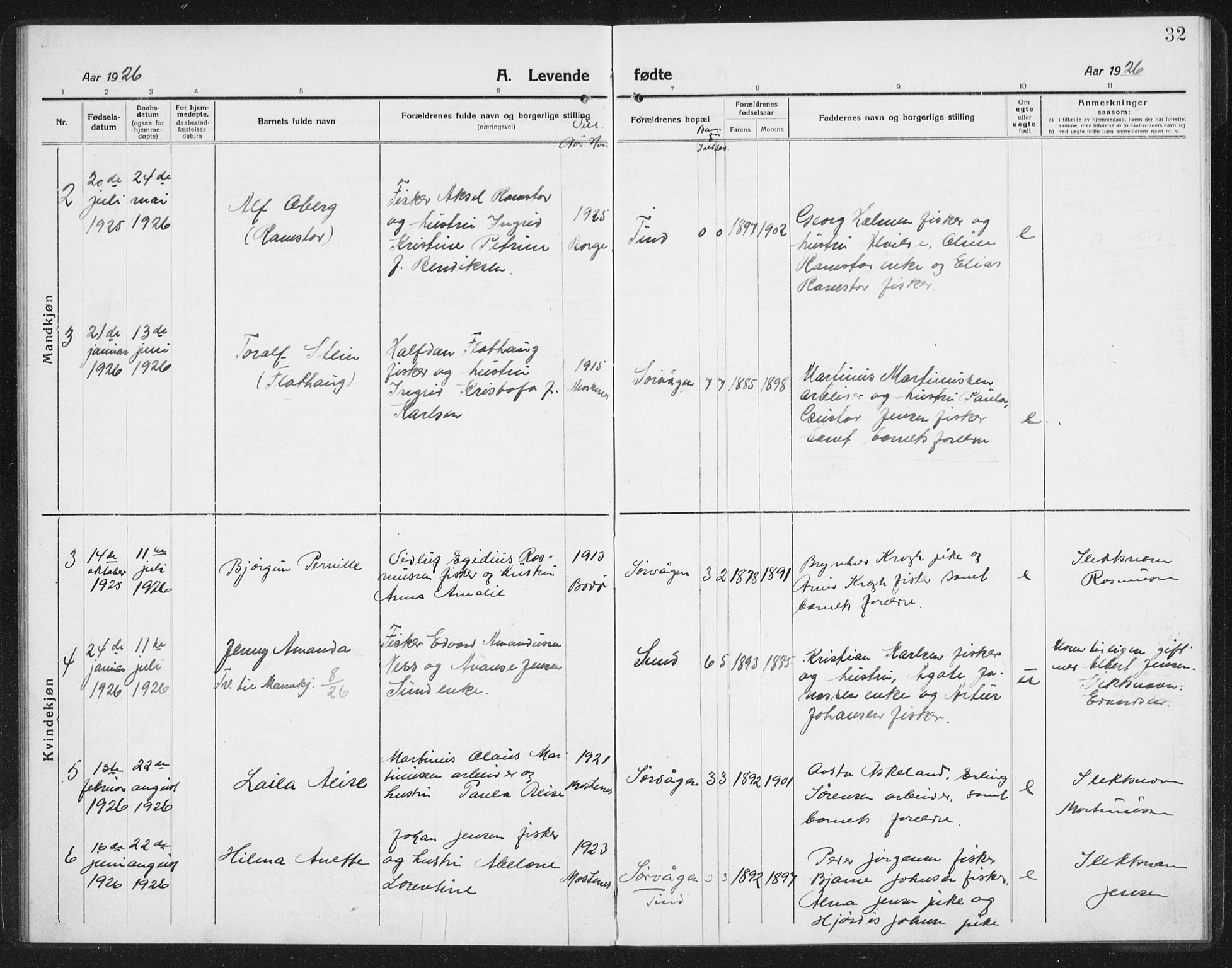 Ministerialprotokoller, klokkerbøker og fødselsregistre - Nordland, AV/SAT-A-1459/886/L1226: Parish register (copy) no. 886C03, 1916-1935, p. 32