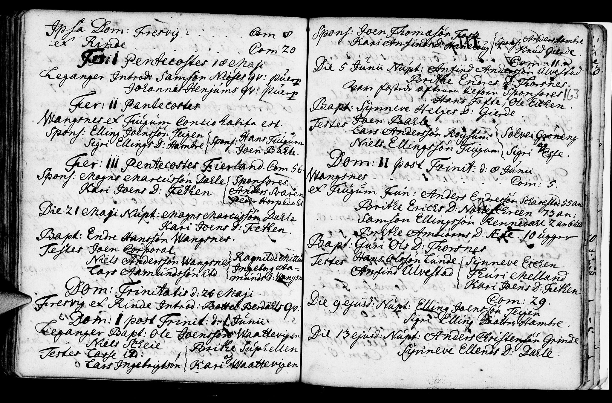 Leikanger sokneprestembete, AV/SAB-A-81001/H/Haa/Haaa/L0002: Parish register (official) no. A 2, 1735-1756, p. 163