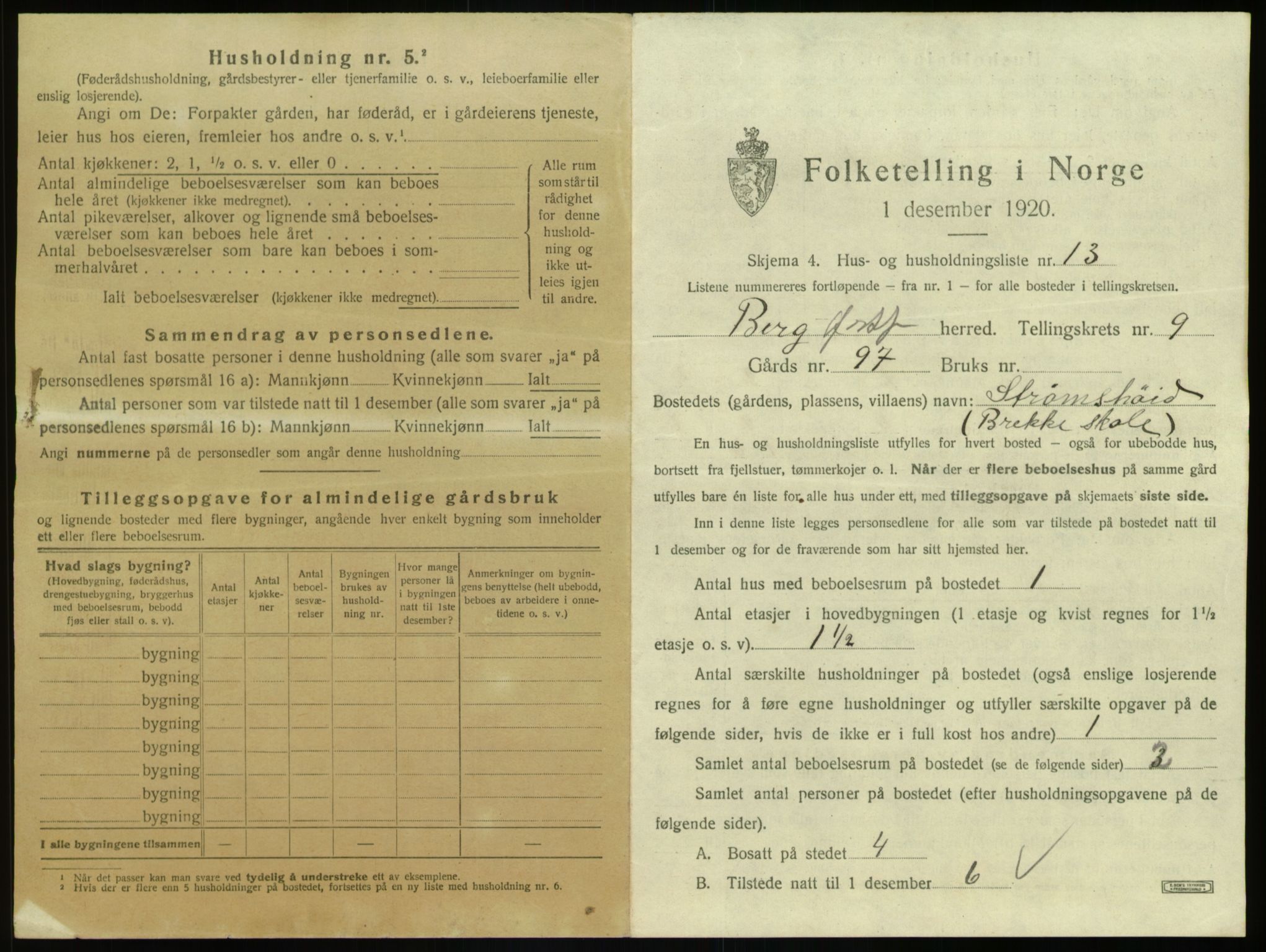 SAO, 1920 census for Berg, 1920, p. 1941