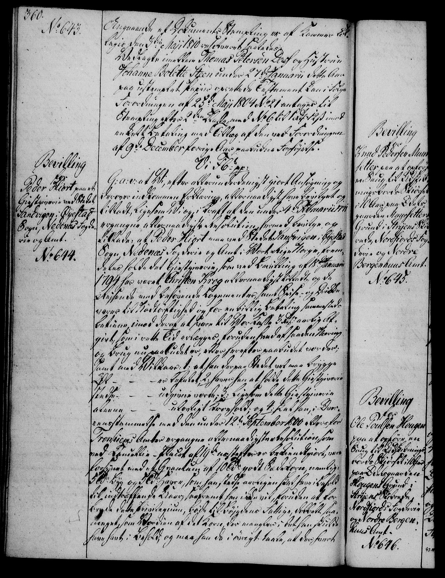 Rentekammeret, Kammerkanselliet, RA/EA-3111/G/Gg/Gga/L0019: Norsk ekspedisjonsprotokoll med register (merket RK 53.19), 1807-1810, p. 360
