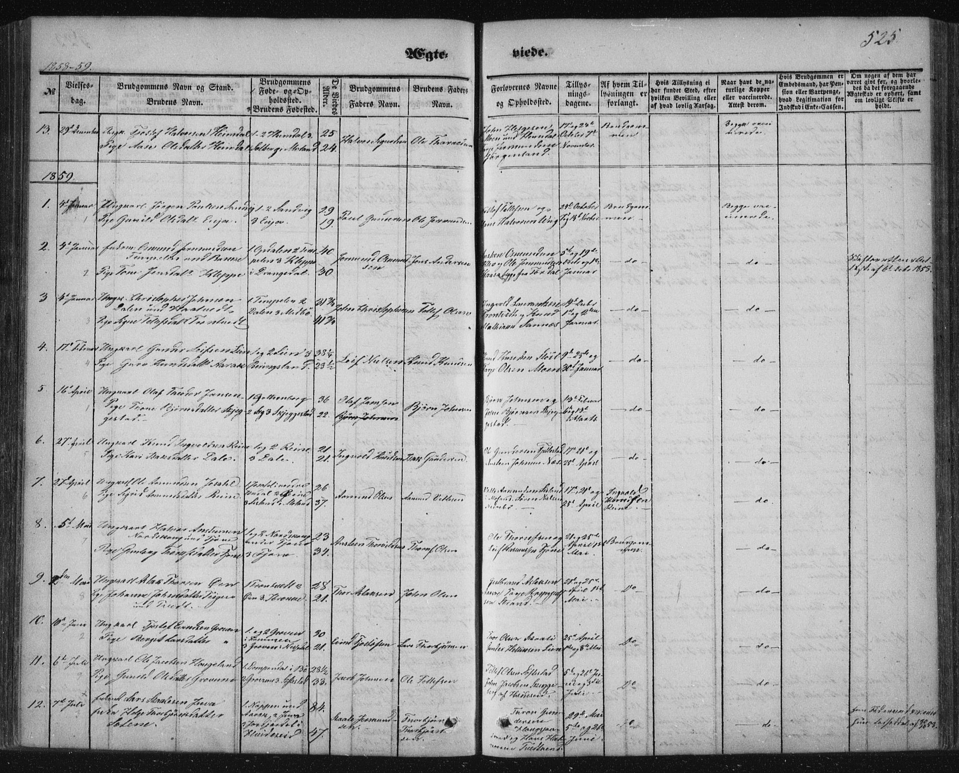 Nissedal kirkebøker, SAKO/A-288/F/Fa/L0003: Parish register (official) no. I 3, 1846-1870, p. 524-525