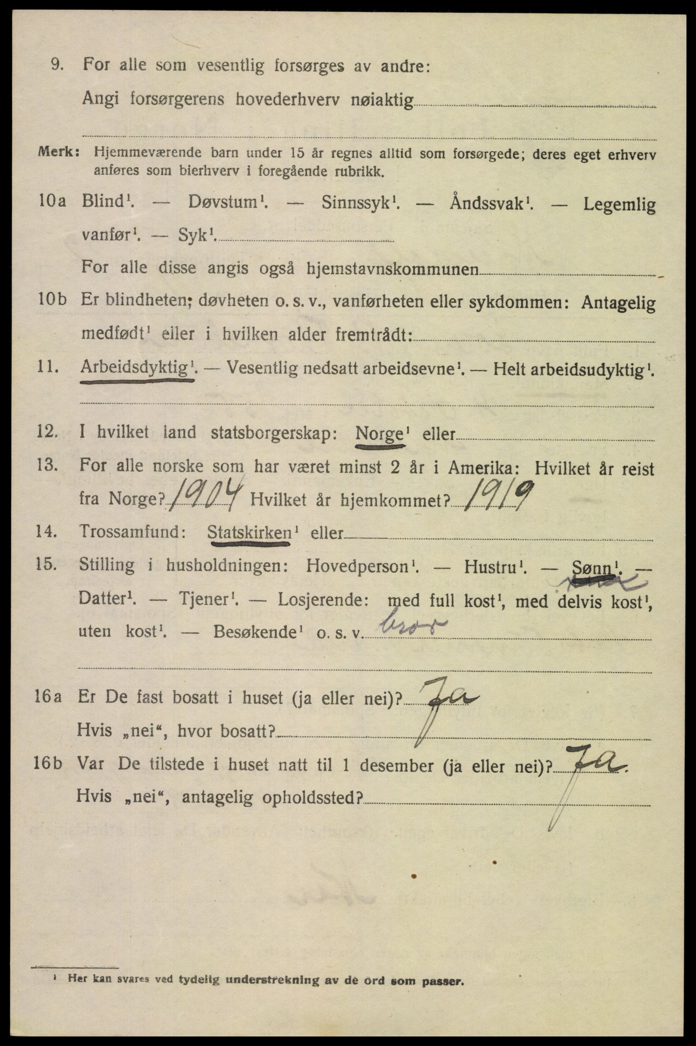 SAK, 1920 census for Mandal, 1920, p. 4736