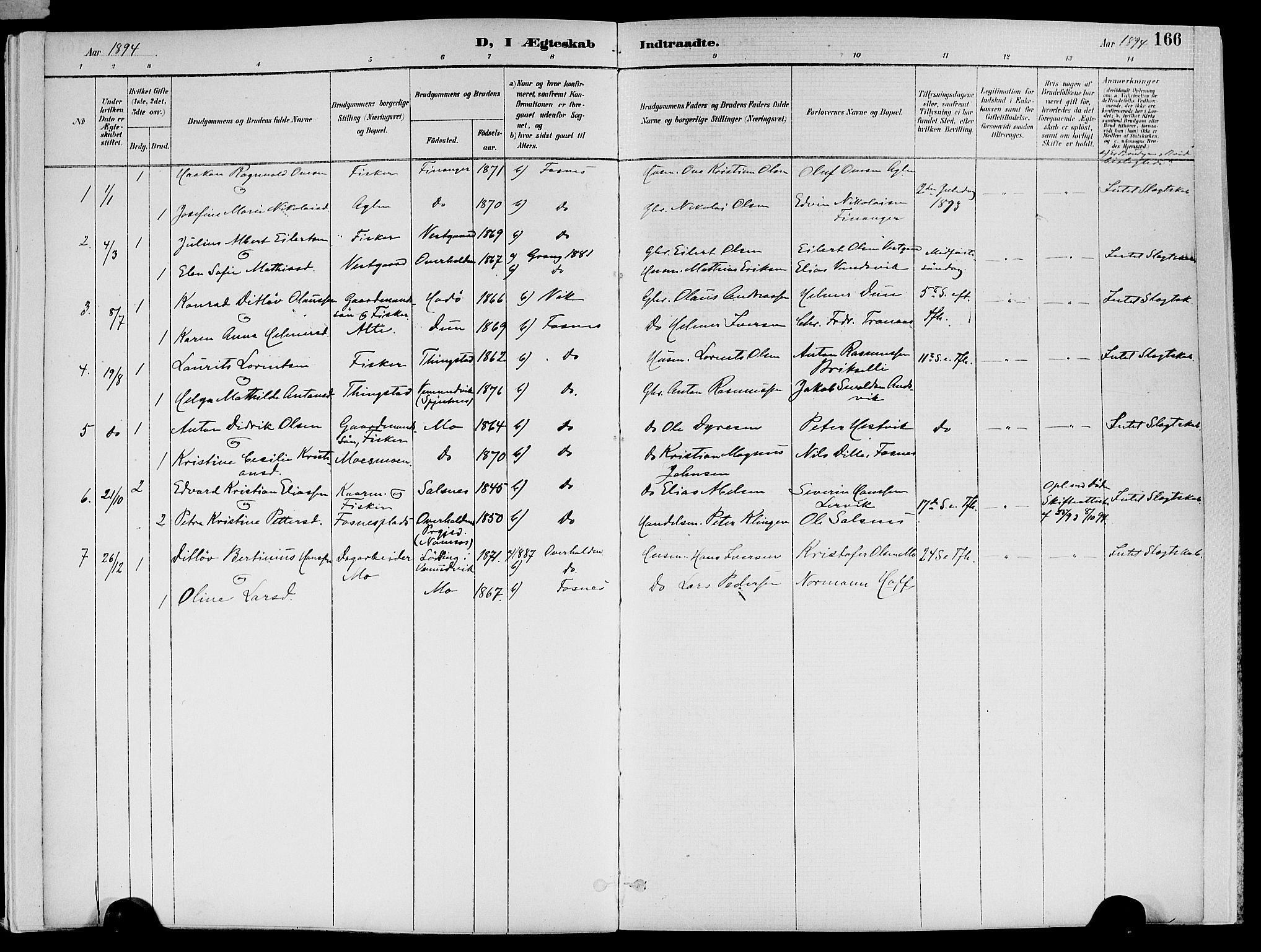 Ministerialprotokoller, klokkerbøker og fødselsregistre - Nord-Trøndelag, SAT/A-1458/773/L0617: Parish register (official) no. 773A08, 1887-1910, p. 166