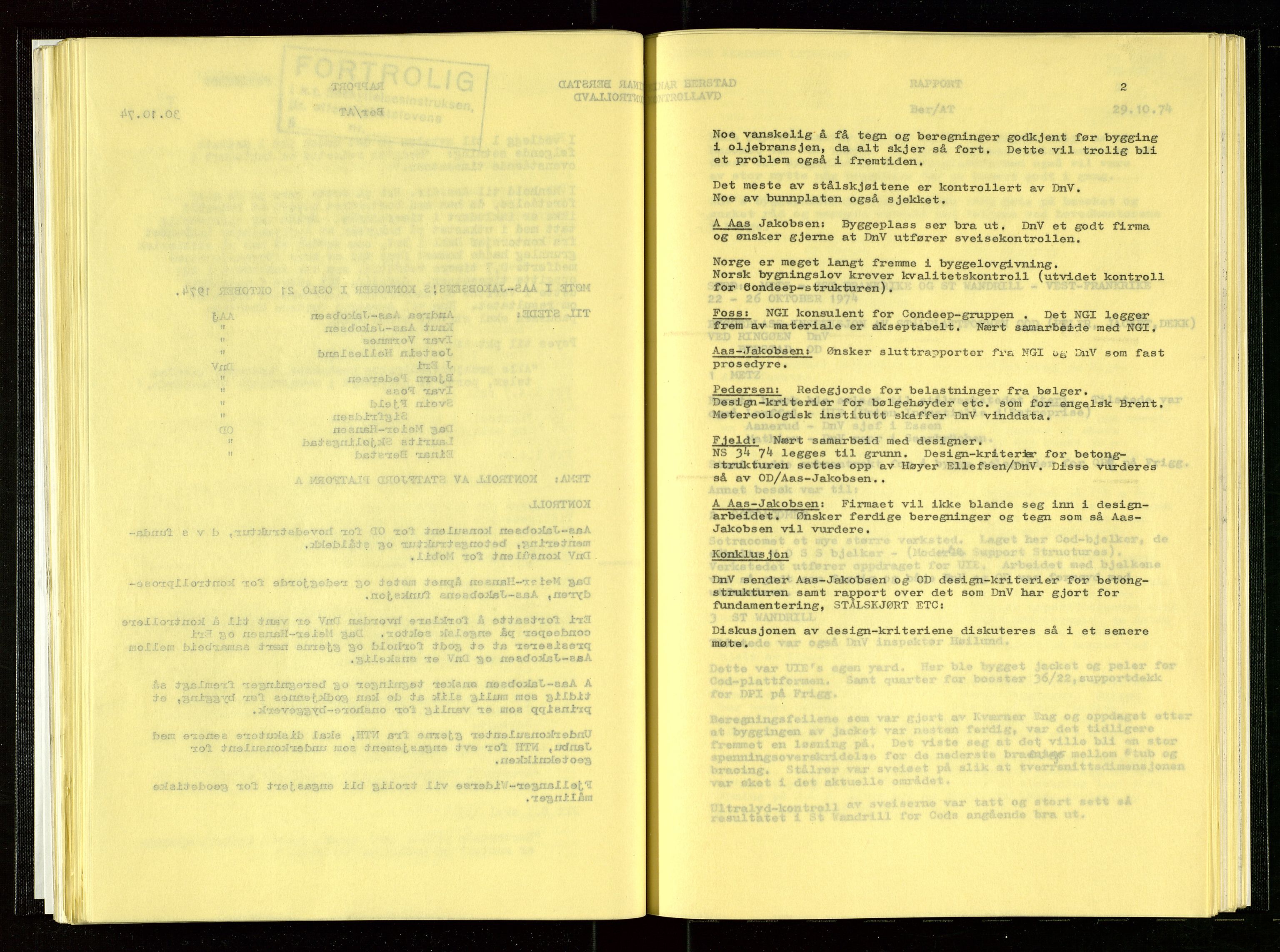 Oljedirektoratet, AV/SAST-A-101366/Aa/L0003: Referatprotokoller, 1974