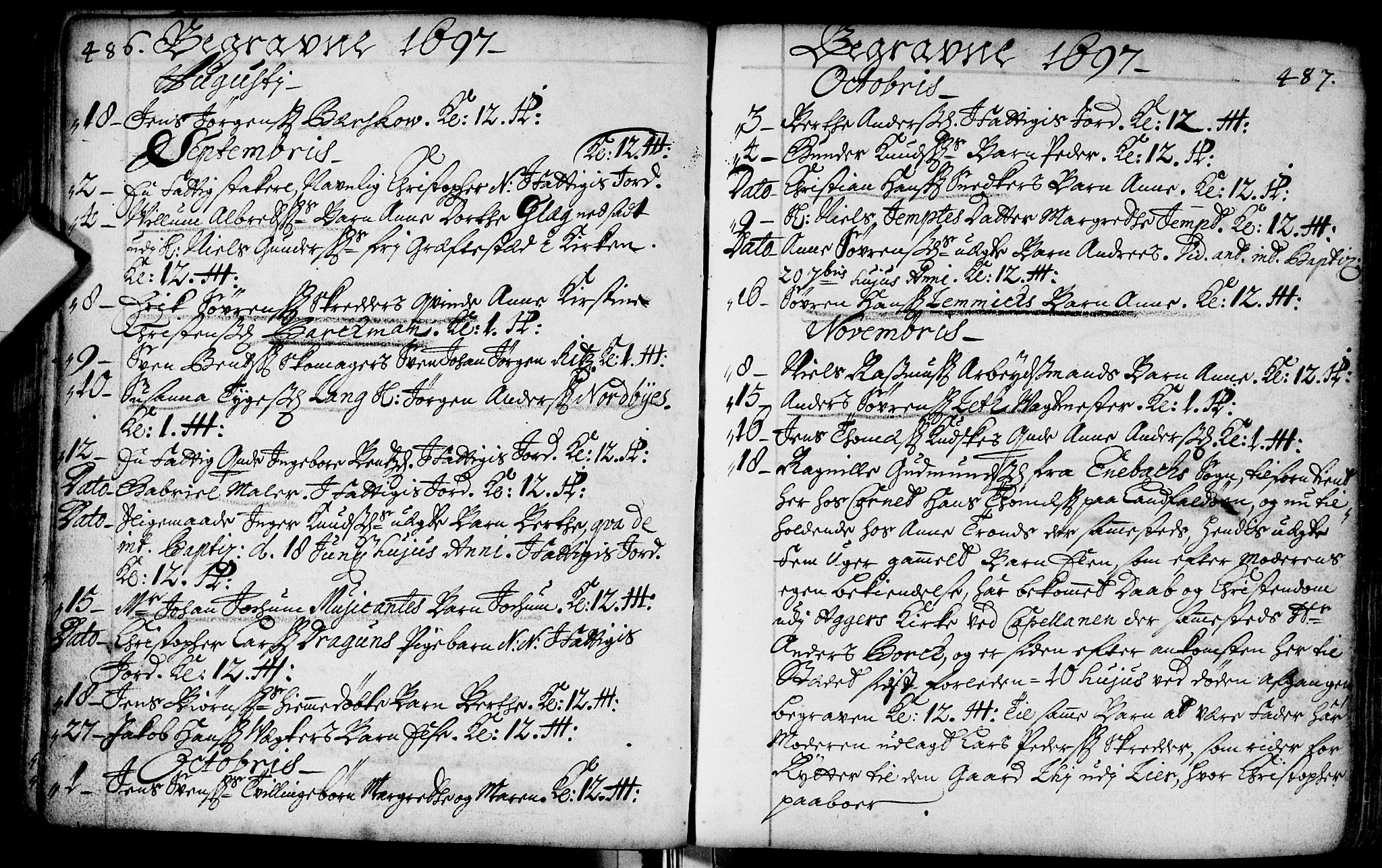 Bragernes kirkebøker, AV/SAKO-A-6/F/Fa/L0002: Parish register (official) no. I 2, 1680-1705, p. 486-487