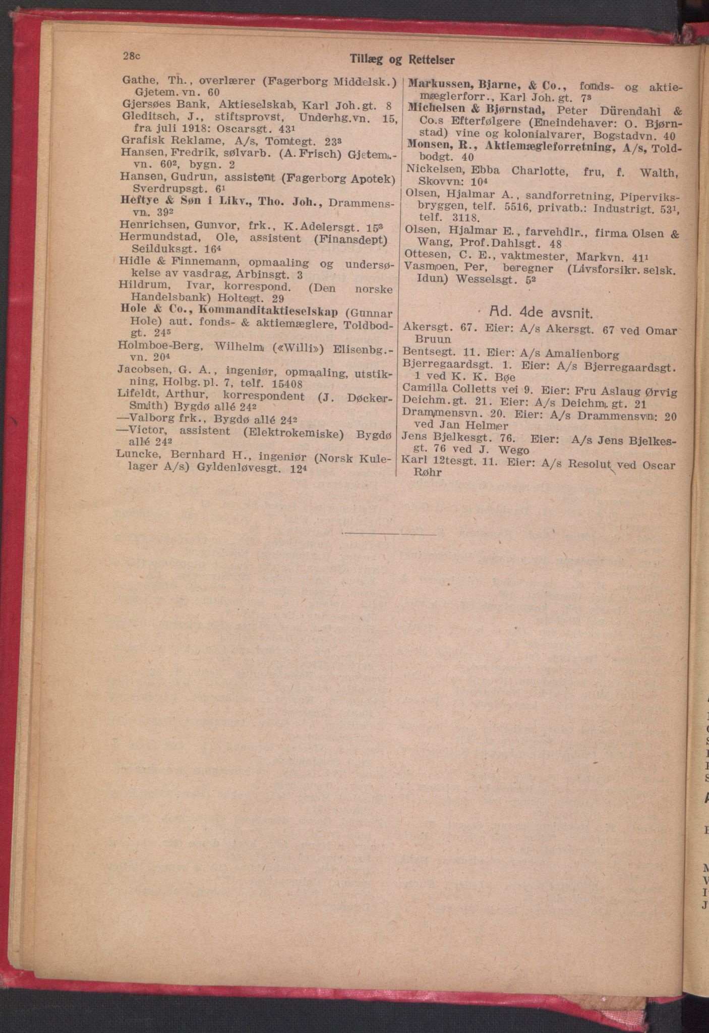 Kristiania/Oslo adressebok, PUBL/-, 1918, p. 35