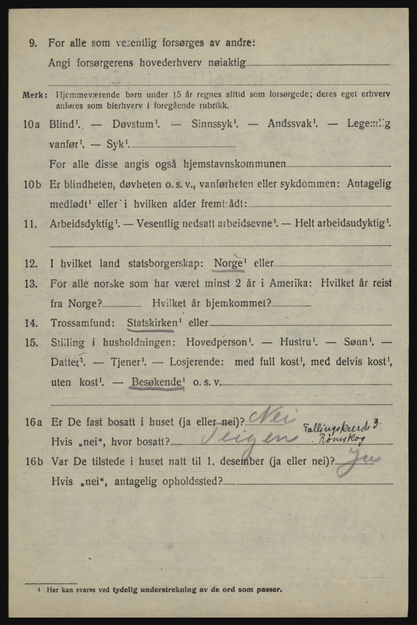 SAO, 1920 census for Rømskog, 1920, p. 989