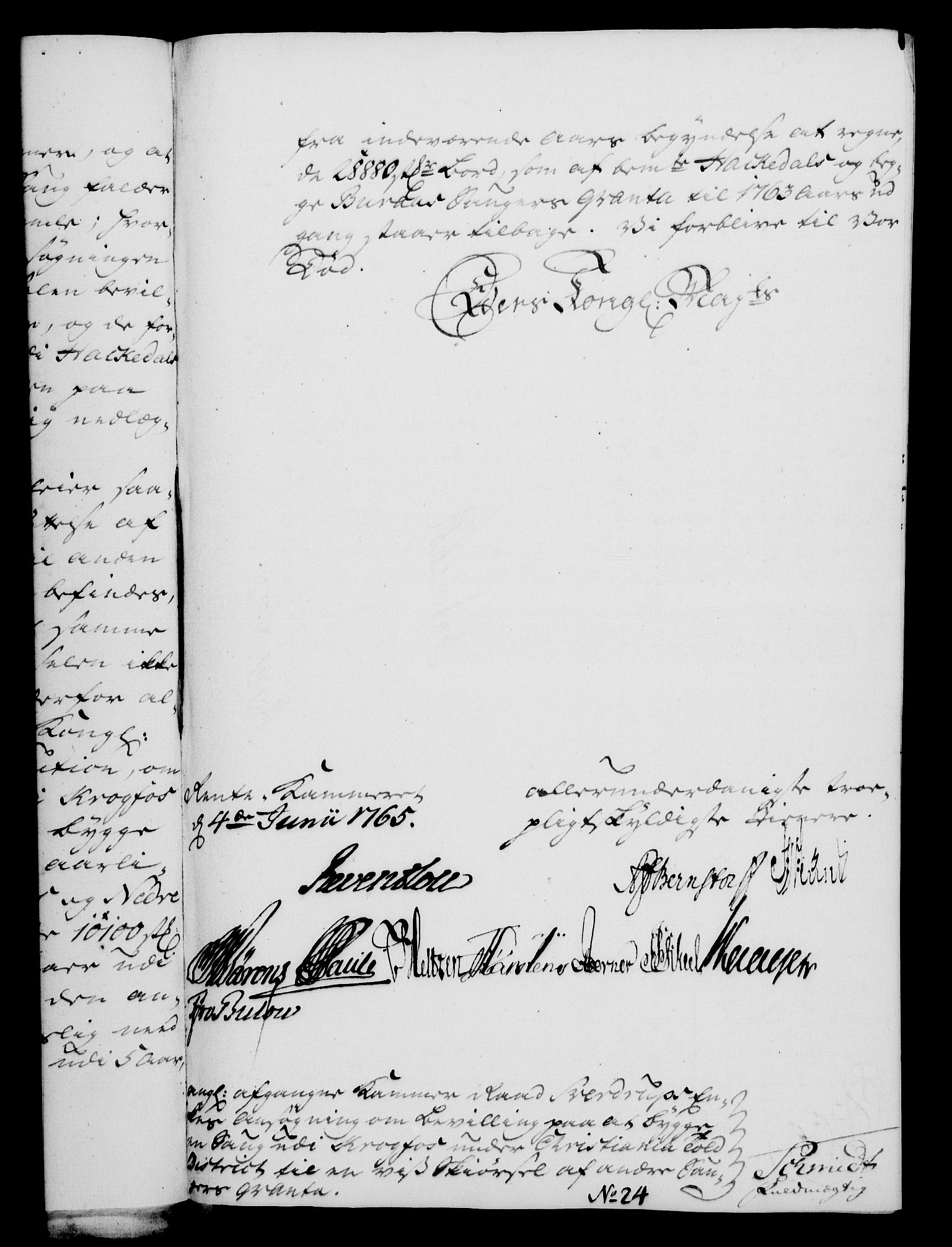 Rentekammeret, Kammerkanselliet, AV/RA-EA-3111/G/Gf/Gfa/L0047: Norsk relasjons- og resolusjonsprotokoll (merket RK 52.47), 1765, p. 236