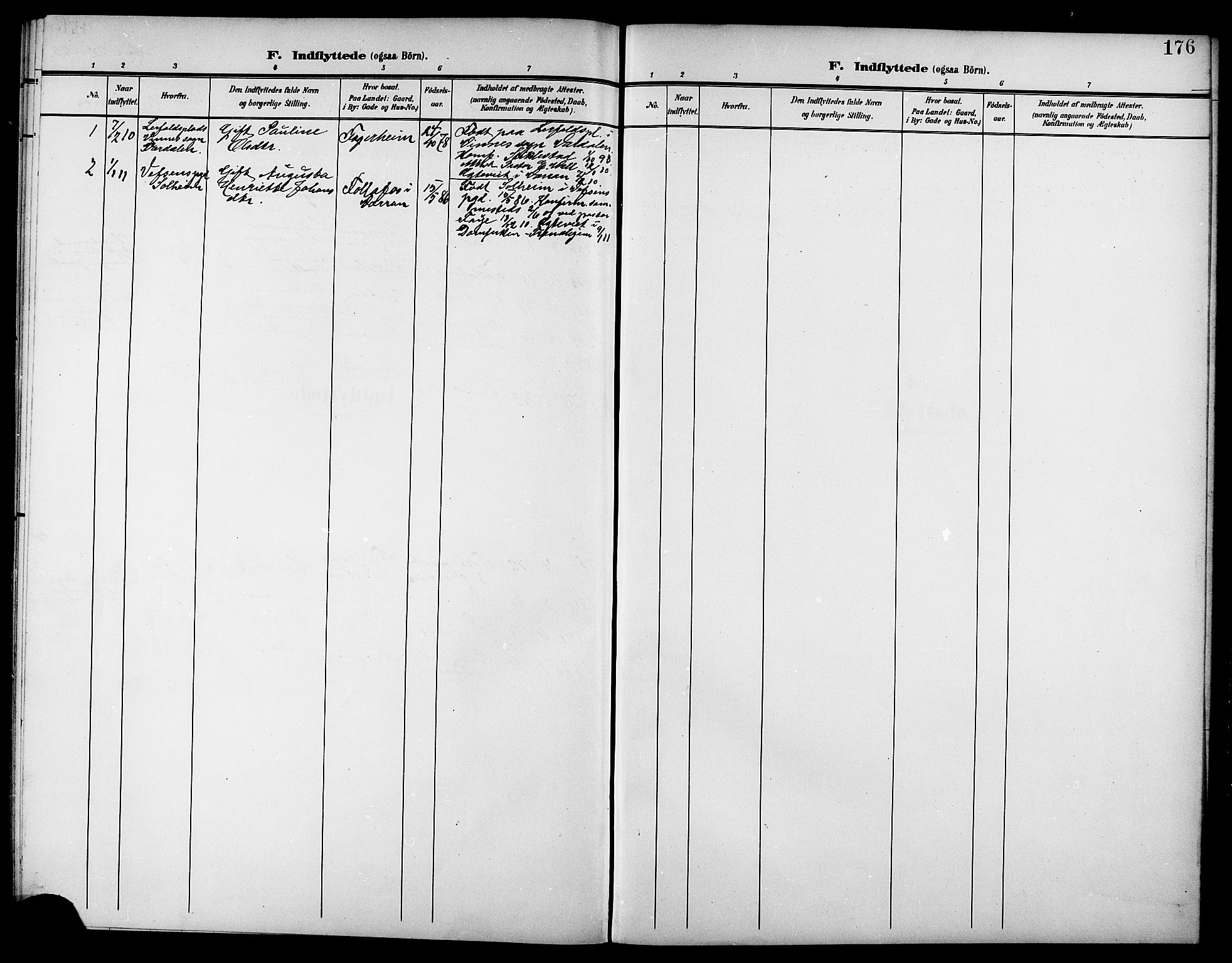 Ministerialprotokoller, klokkerbøker og fødselsregistre - Nord-Trøndelag, AV/SAT-A-1458/744/L0424: Parish register (copy) no. 744C03, 1906-1923, p. 176